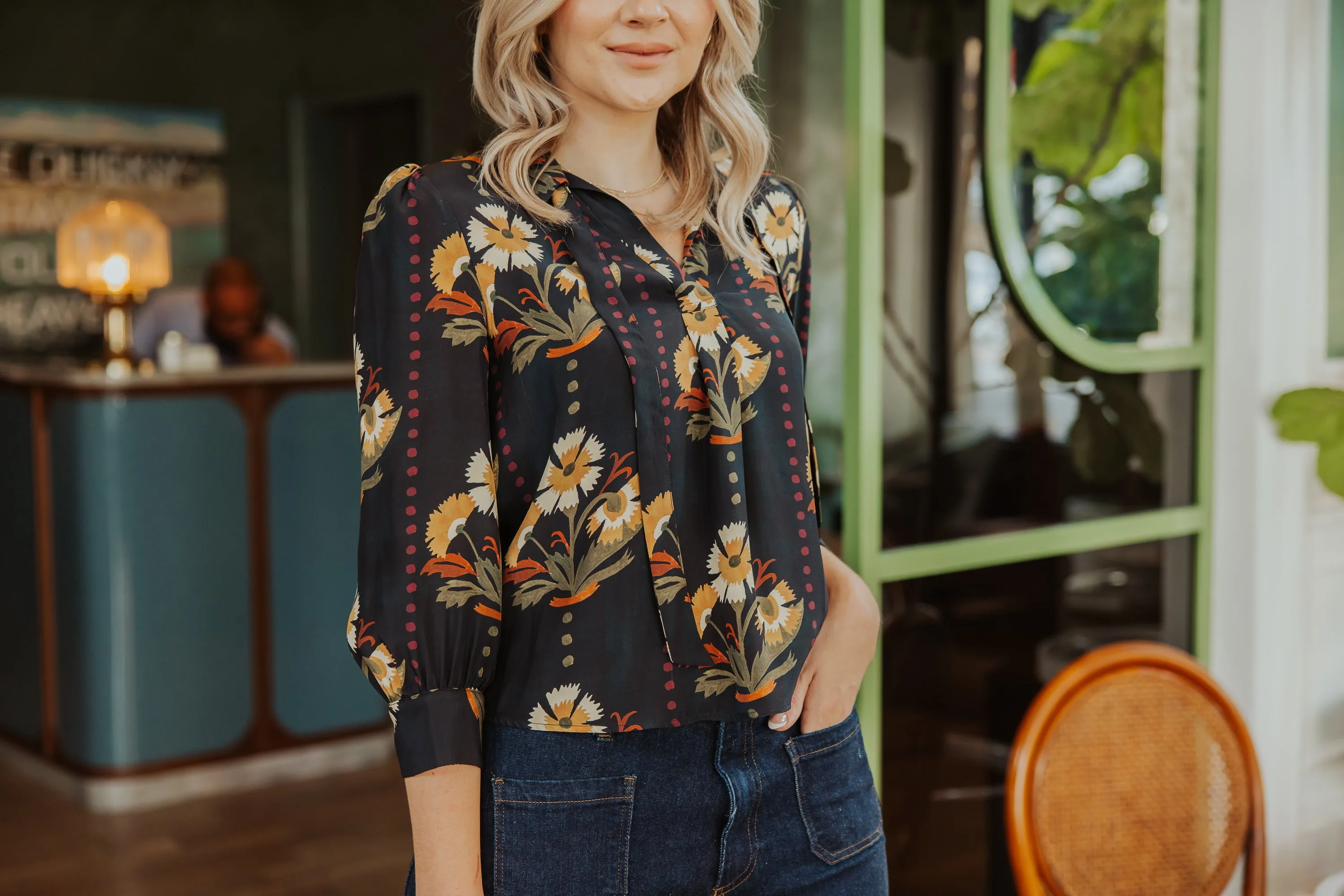 Rachel Silk Blouse - Print sold by Sarah Alexis product image thumbnail 5