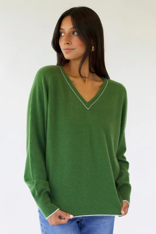 Carey Piped Cashmere Sweater sold by Sarah Alexis