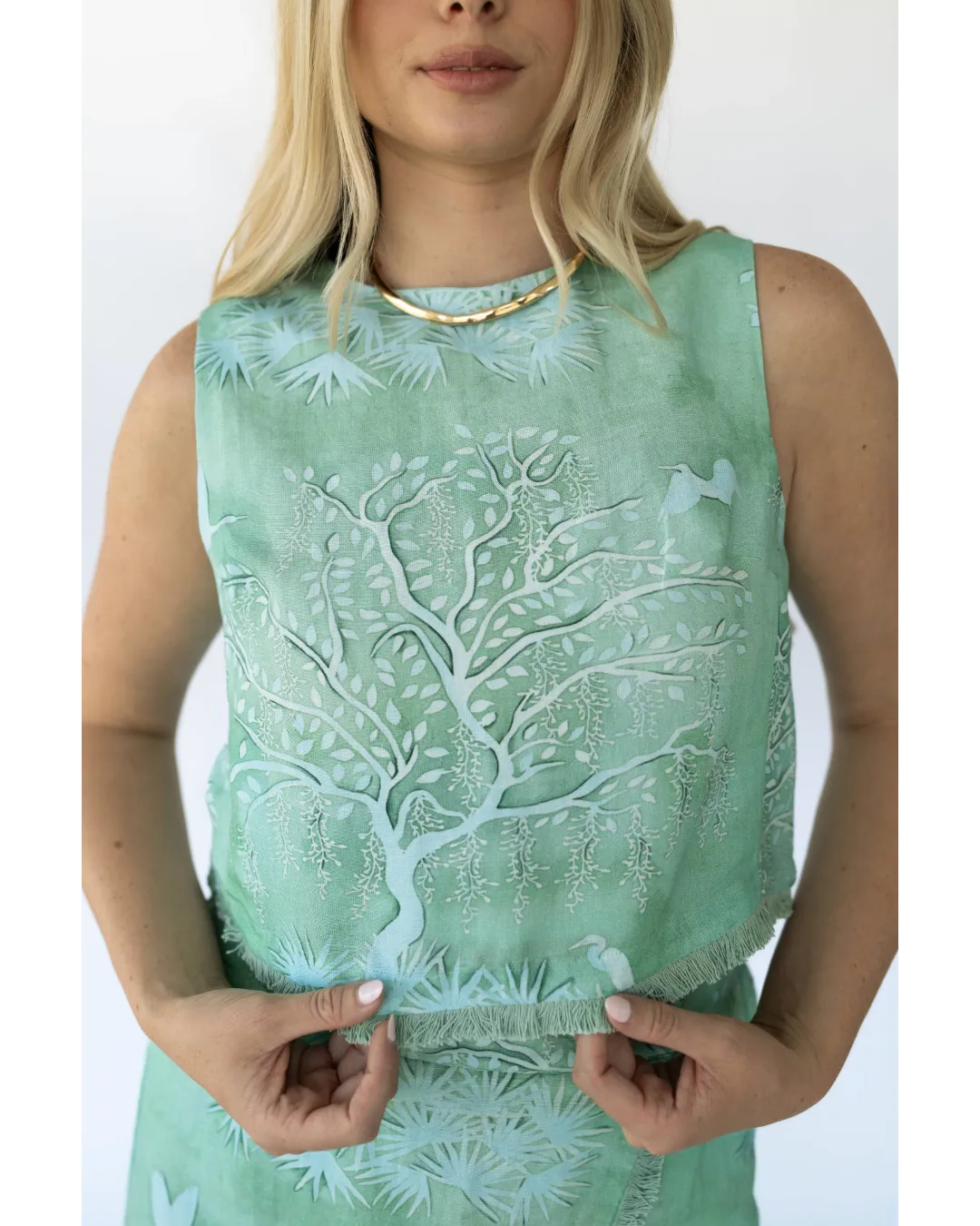 Alice Top - Green Lowcountry Watercolor sold by Sarah Alexis product image thumbnail 2
