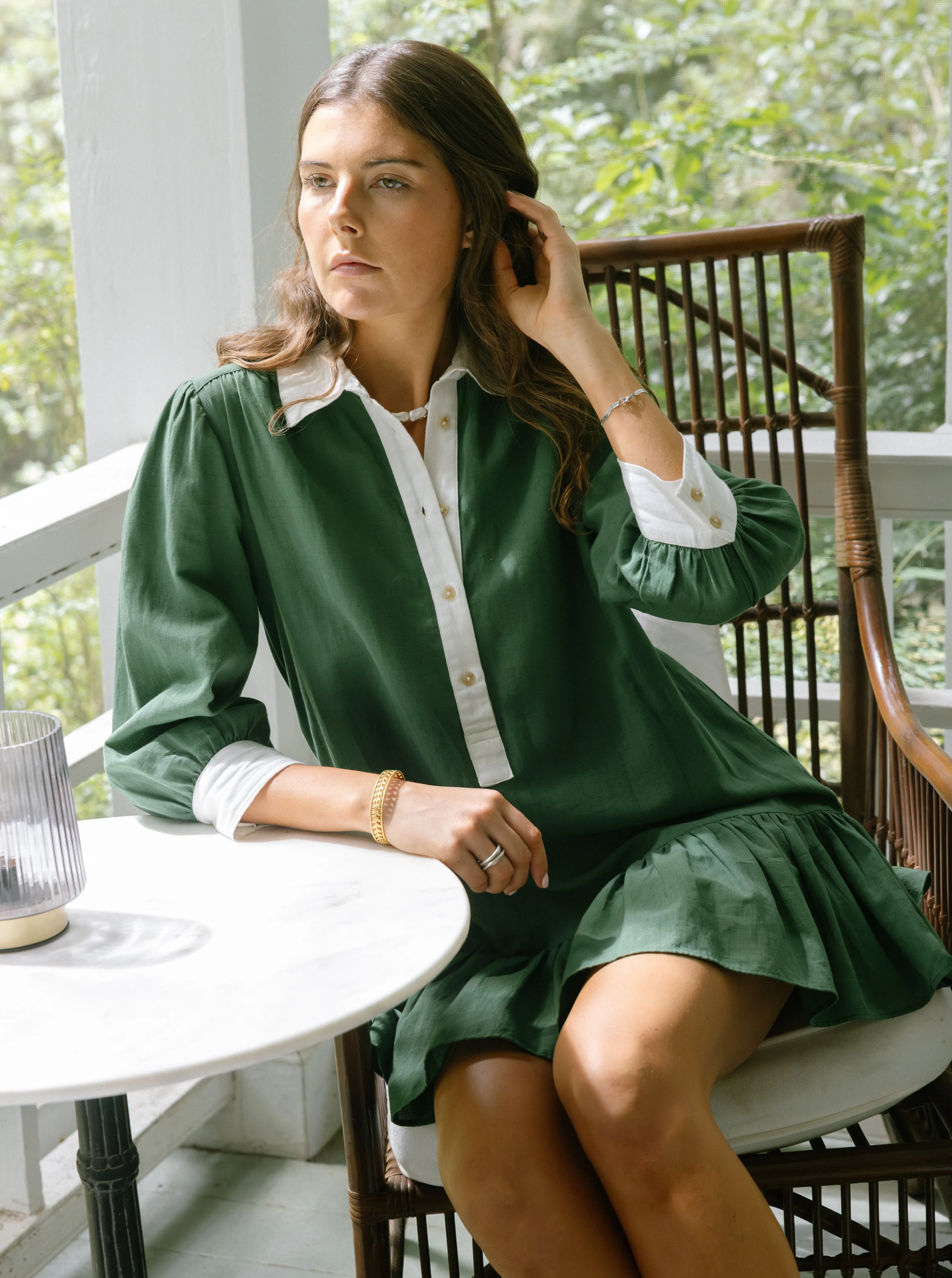 Whalen Shirt Dress - Emerald sold by Sarah Alexis