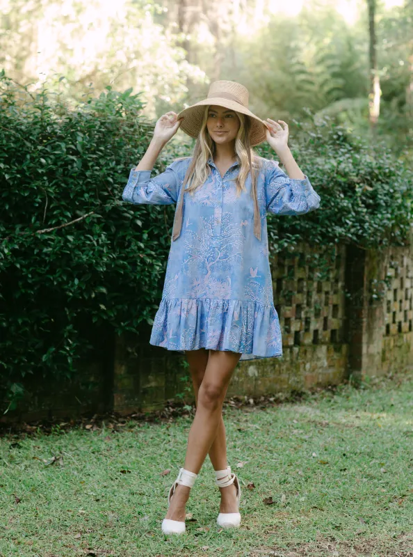 Whalen Shirt Dress - Purple Lowcountry Watercolor sold by Sarah Alexis