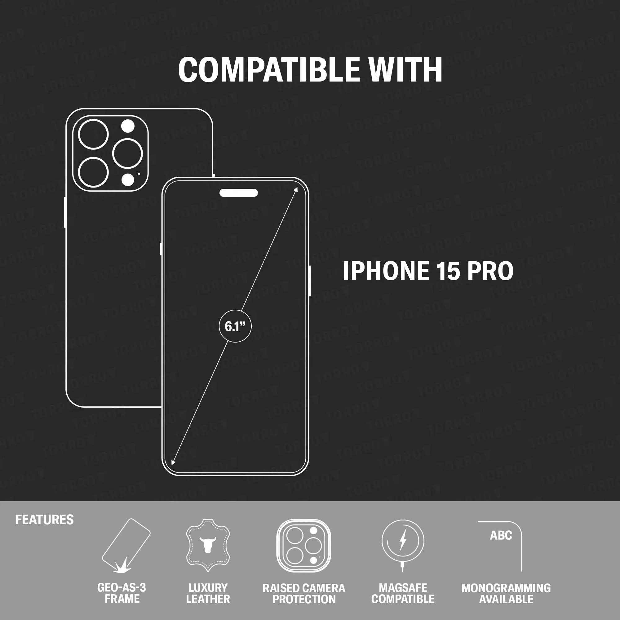 iPhone 15 Pro Leather Bumper Case (with MagSafe Charging) sold by Torro product image thumbnail 3