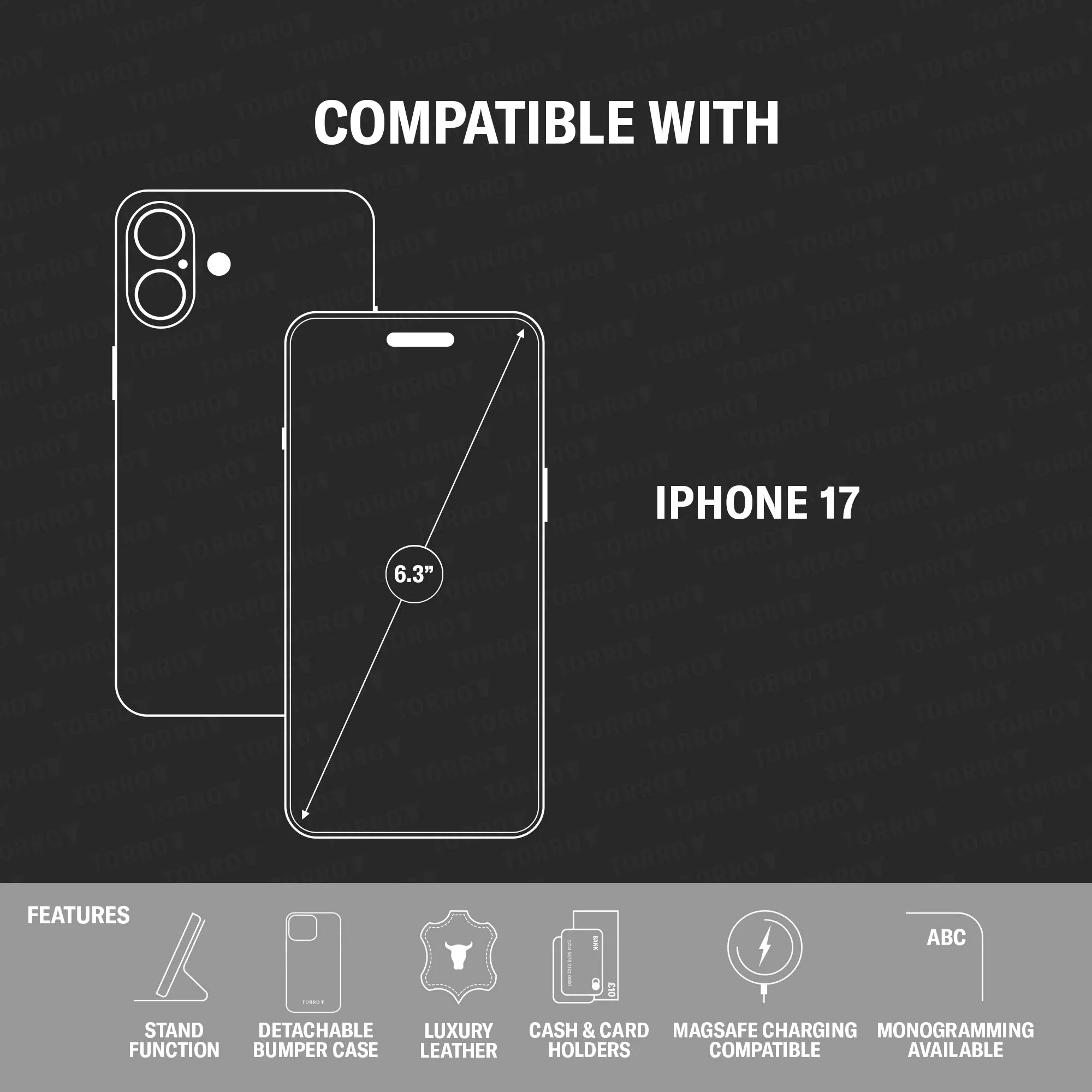 iPhone 17 Leather Case (with Detachable Cover & MagSafe Compatible) sold by Torro product image thumbnail 3