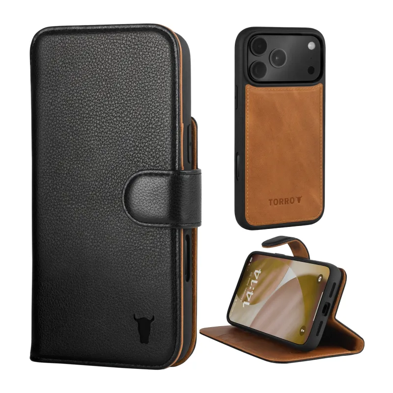 iPhone 17 Pro Leather Case (with Detachable Cover & MagSafe Compatible) sold by Torro