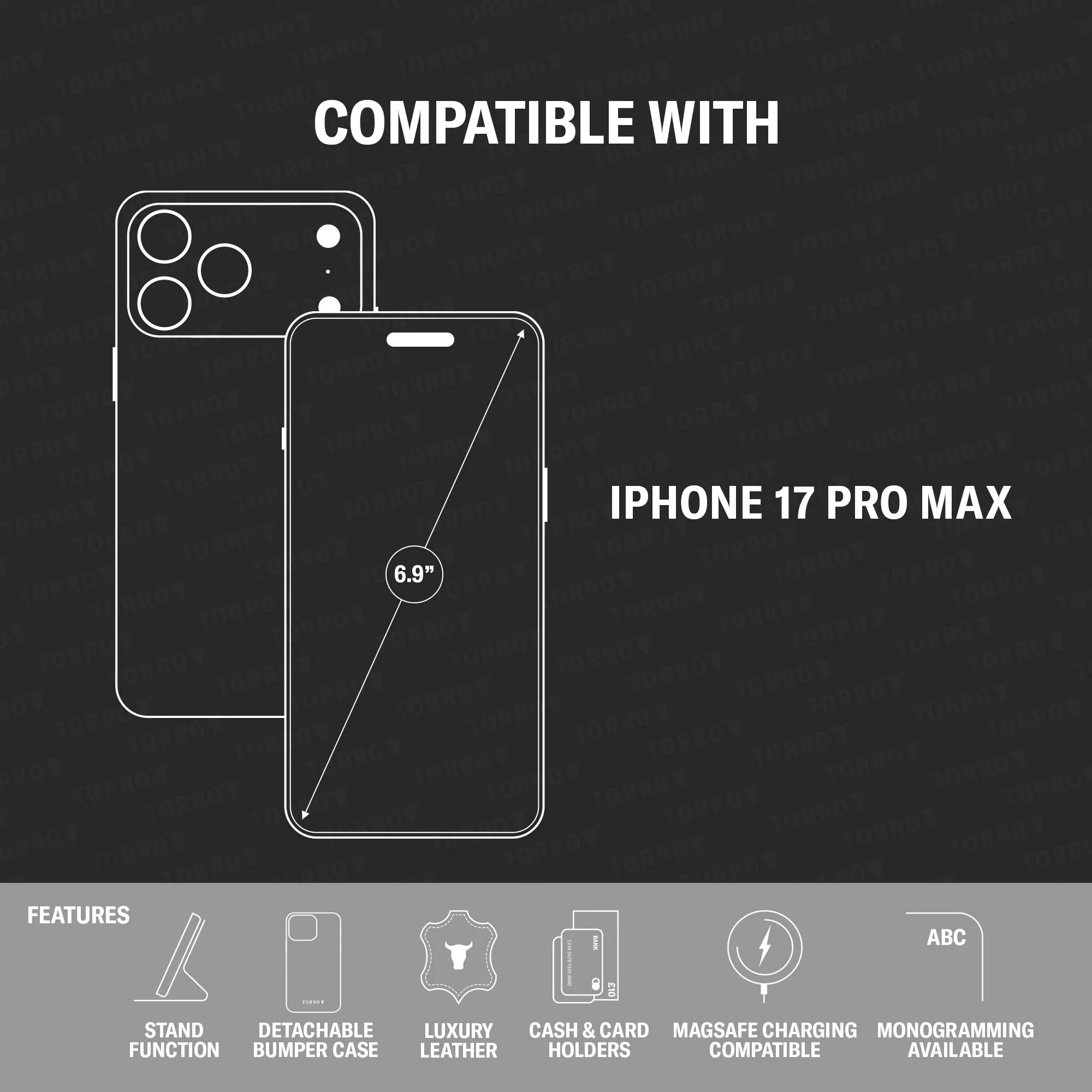 iPhone 17 Pro Max Leather Case (with Detachable Cover & MagSafe Compatible) sold by Torro product image thumbnail 5