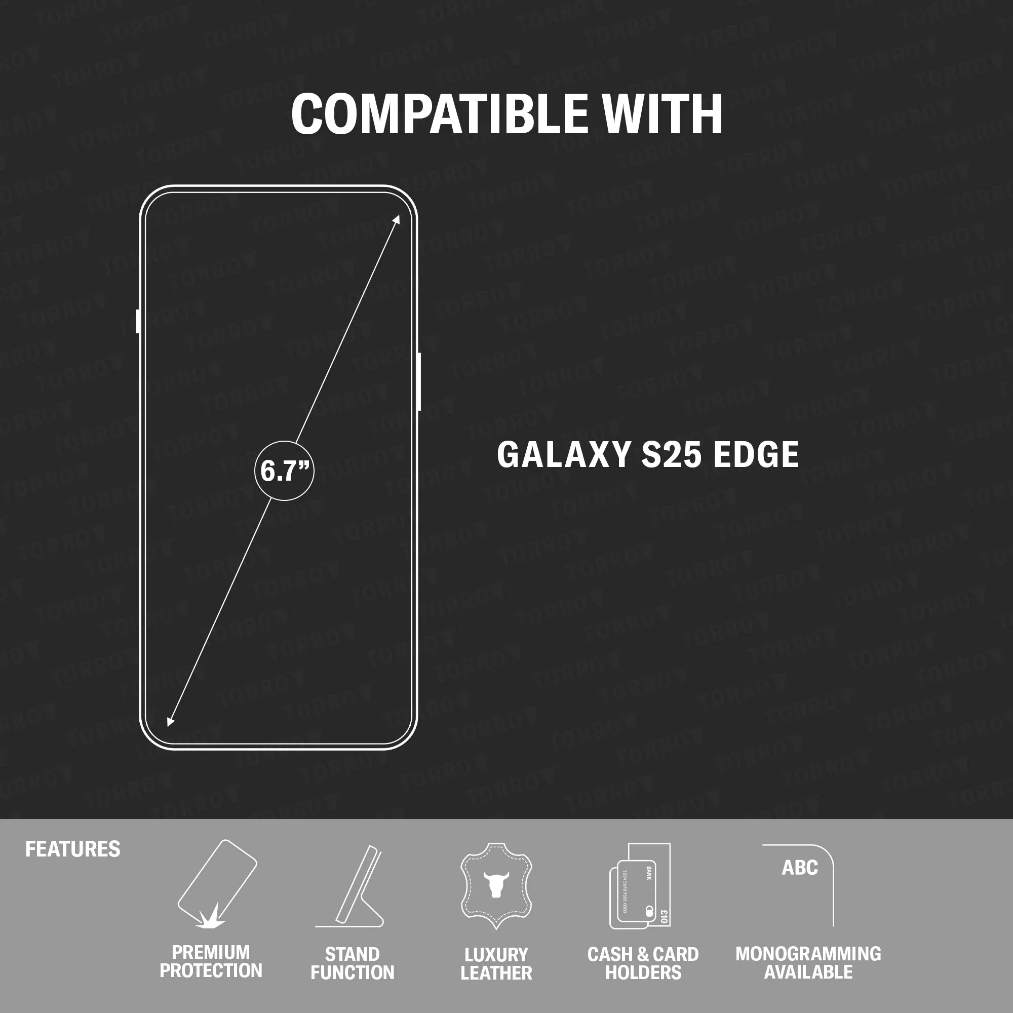 Galaxy S25 Edge Leather Case (with Stand Function) sold by Torro product image thumbnail 2