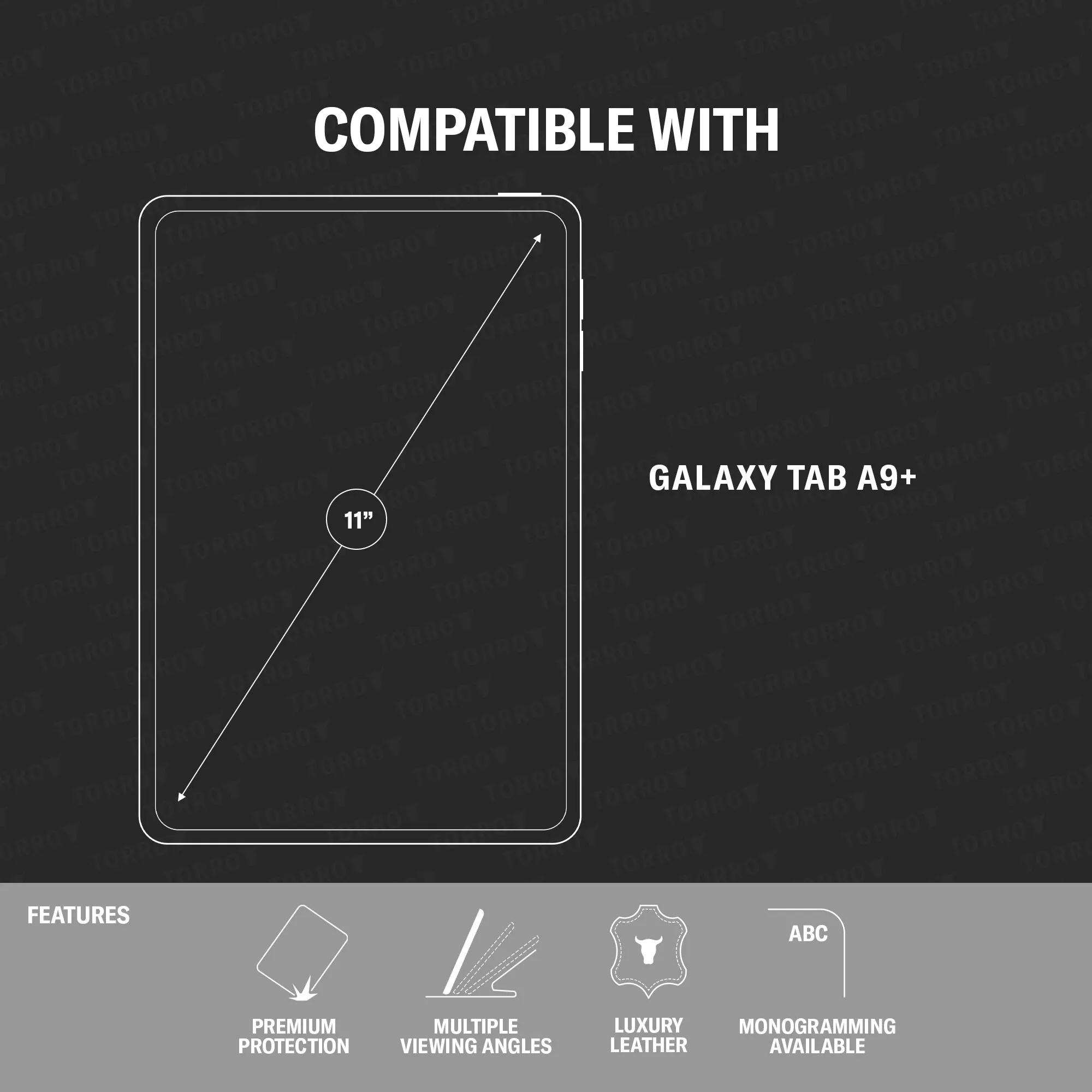 Galaxy Tab A9+ Leather Case sold by Torro product image thumbnail 2