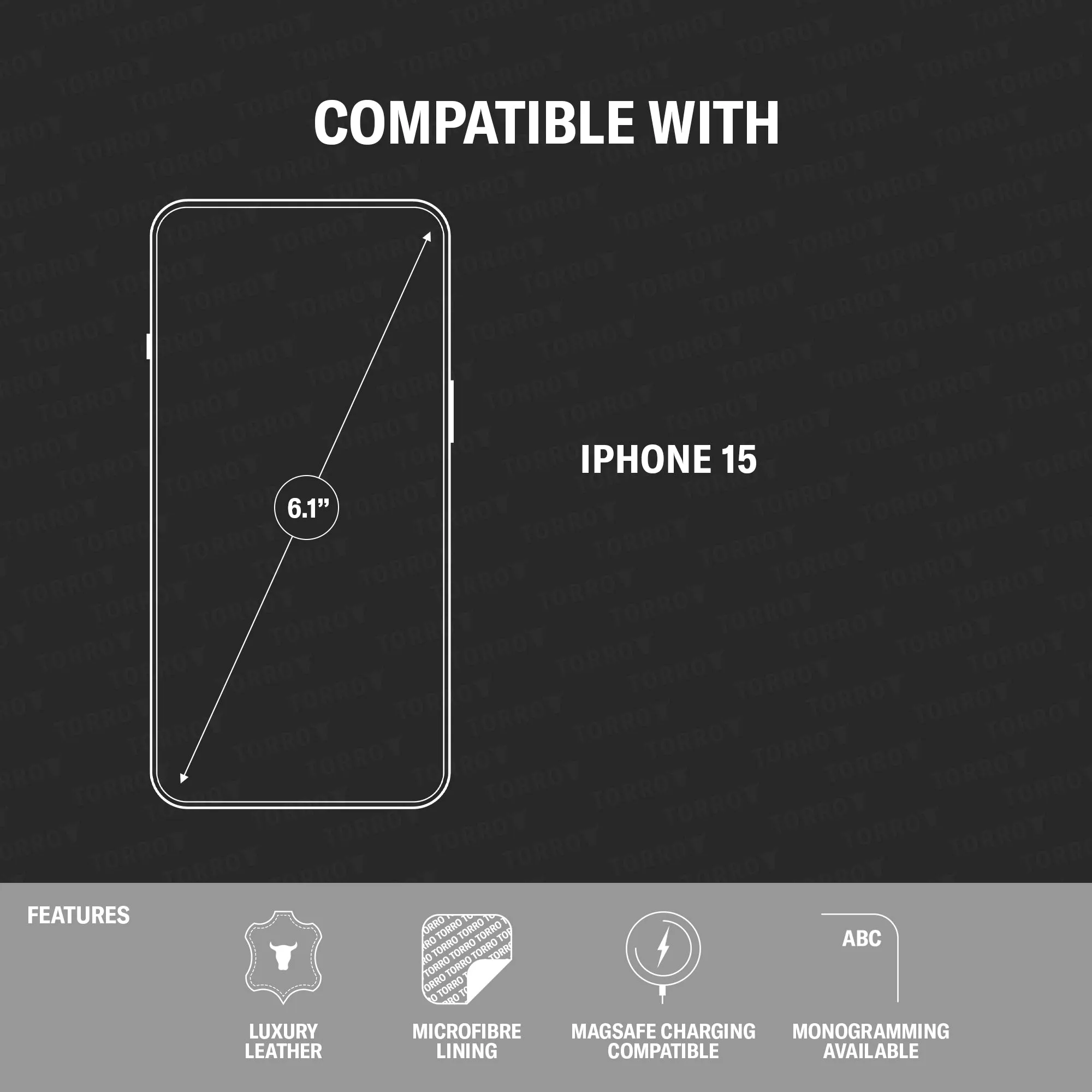 iPhone 15 Slimline Leather Bumper Case (MagSafe Compatible) sold by Torro product image thumbnail 2