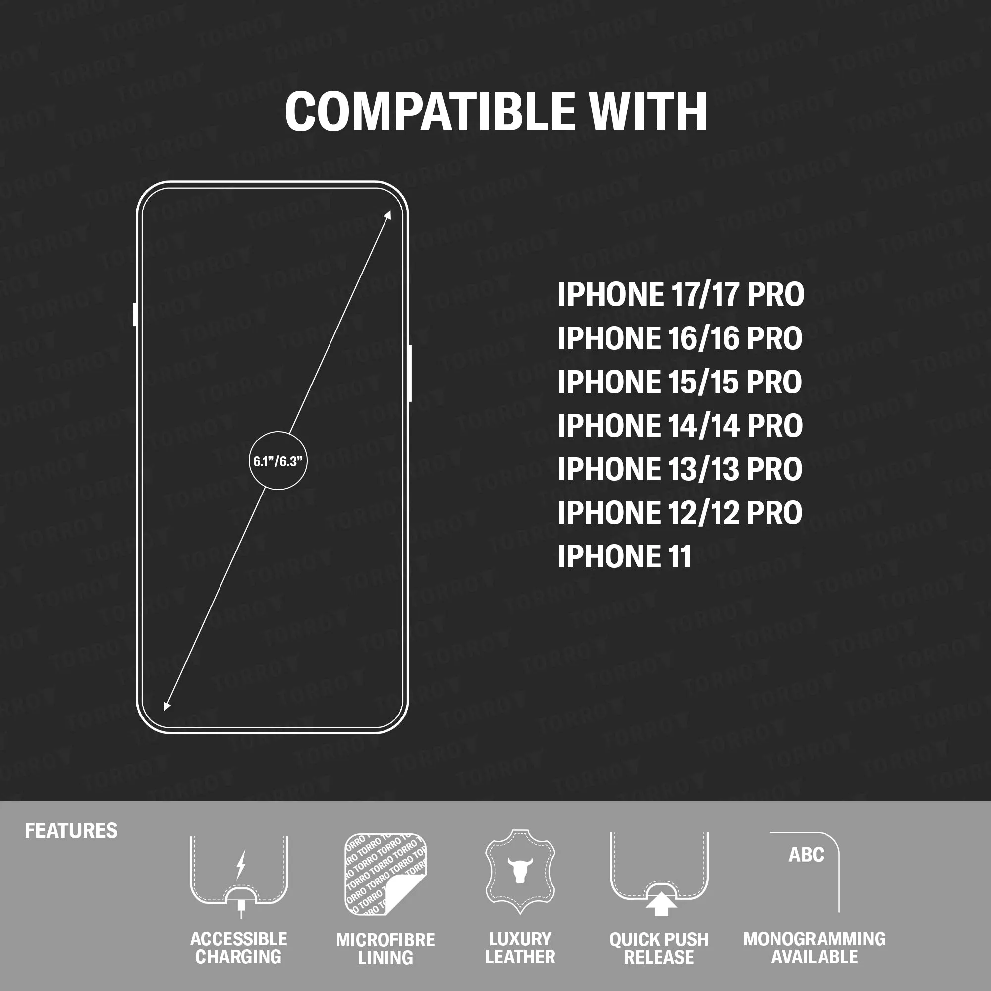 iPhone Leather Pouch Case (6.1/6.3-inch) sold by Torro product image thumbnail 2