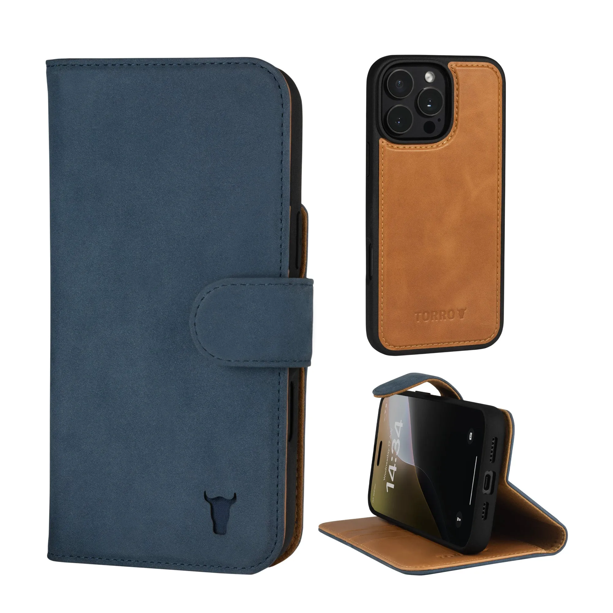 iPhone 16 Pro Max Leather Wallet Case (with Detachable Cover & MagSafe Compatible) sold by Torro product image thumbnail 3