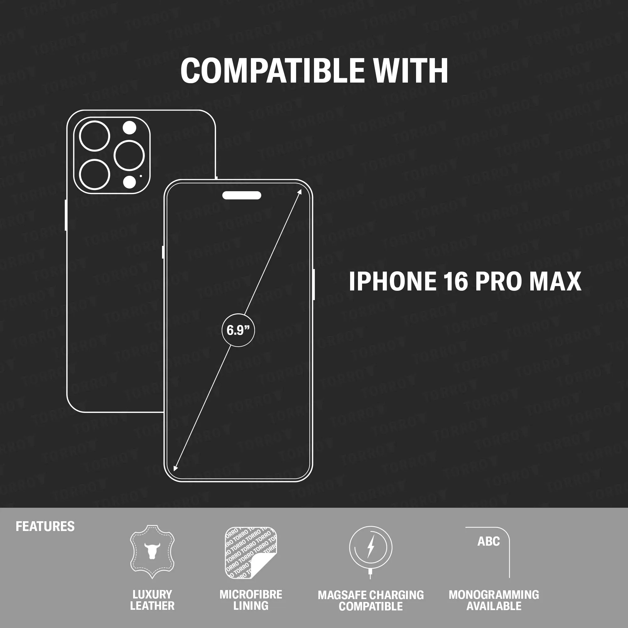 iPhone 16 Pro Max Leather Slimline Bumper Case (MagSafe Compatible) sold by Torro product image thumbnail 4