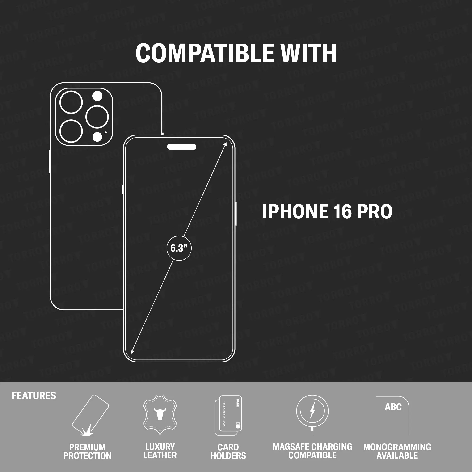 iPhone 16 Pro Leather Flip Wallet Case (MagSafe Charging) sold by Torro product image thumbnail 2