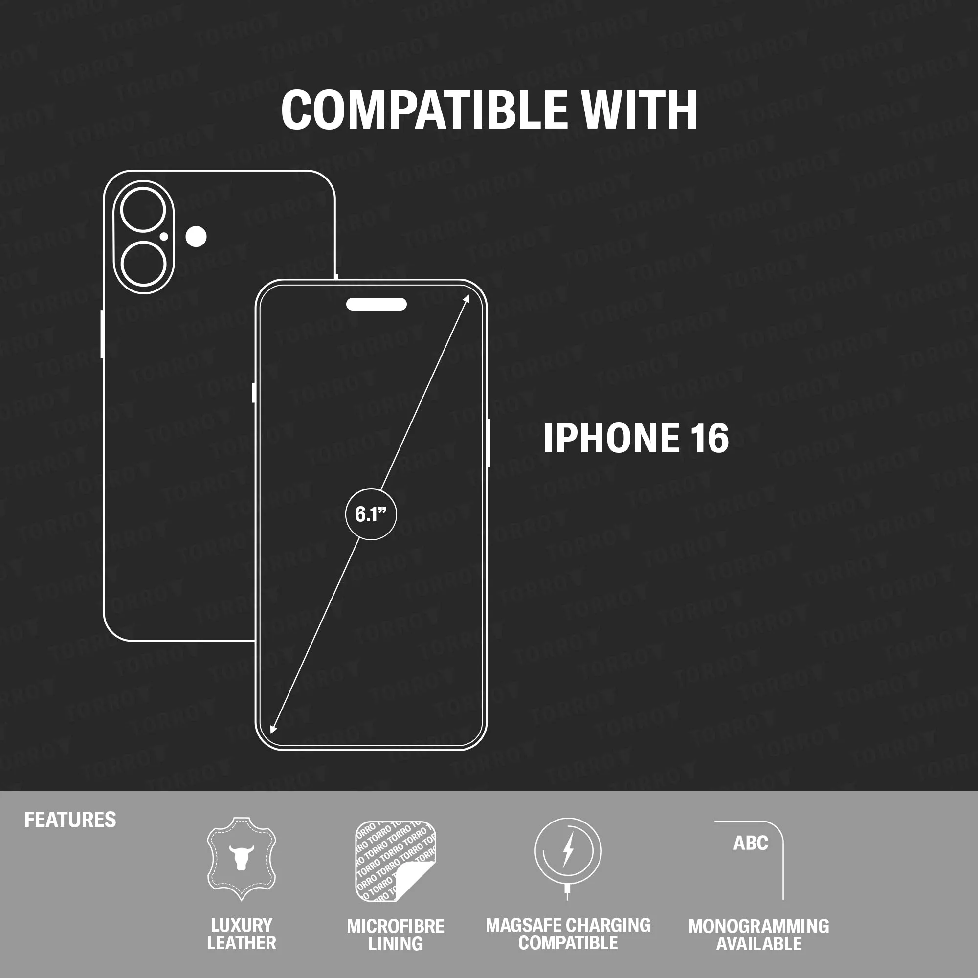 iPhone 16 Leather Slimline Bumper Case (MagSafe Compatible) sold by Torro product image thumbnail 3