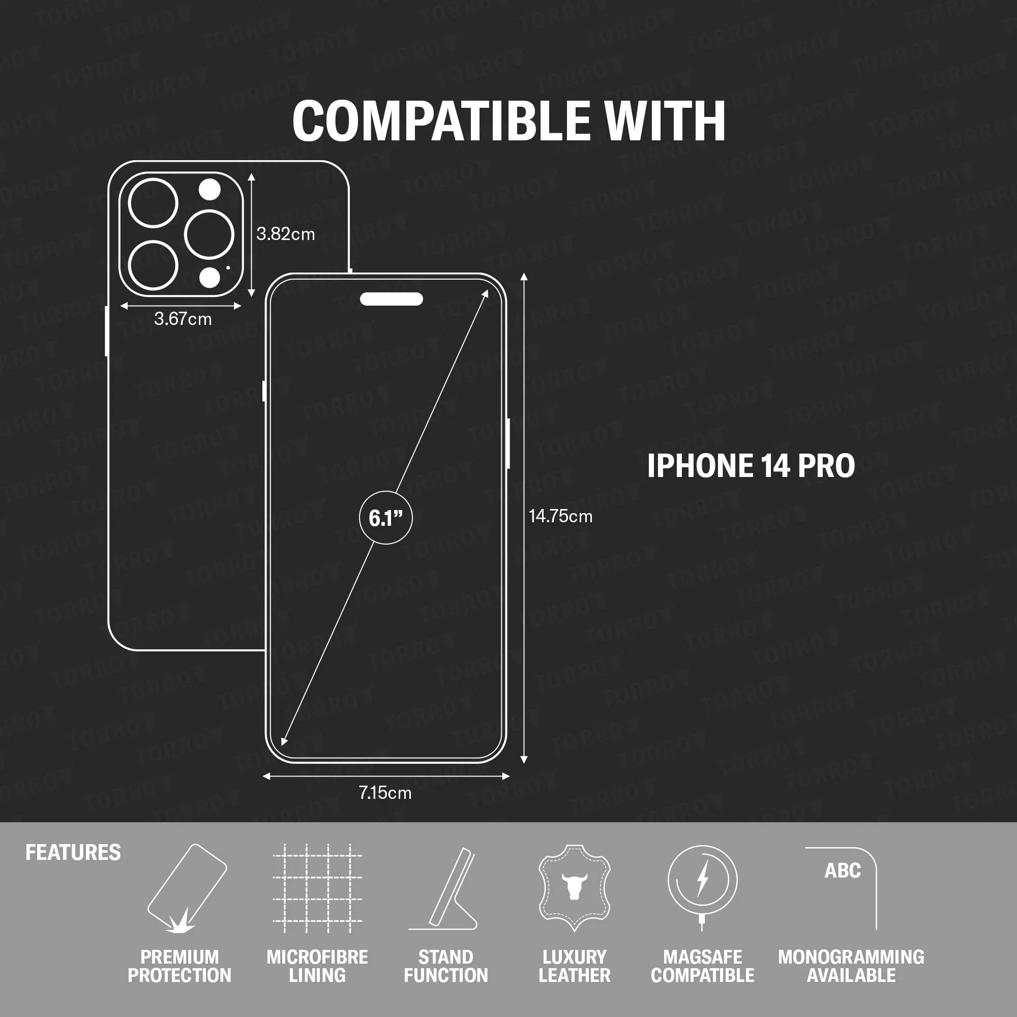 iPhone 14 Pro Leather Bumper Case with Detachable Folio (MagSafe Charging) sold by Torro product image thumbnail 2