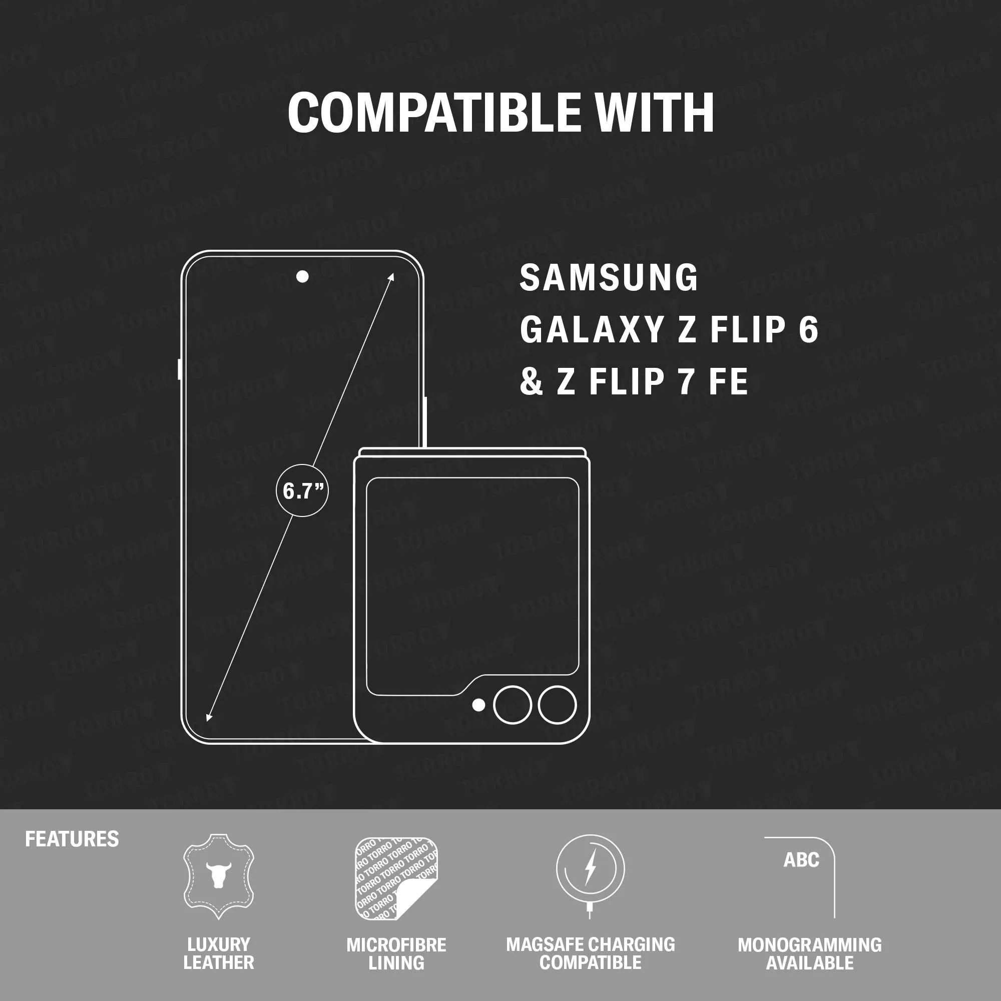 Samsung Galaxy Z Flip6 & Z Flip7 FE Leather Case sold by Torro product image thumbnail 2
