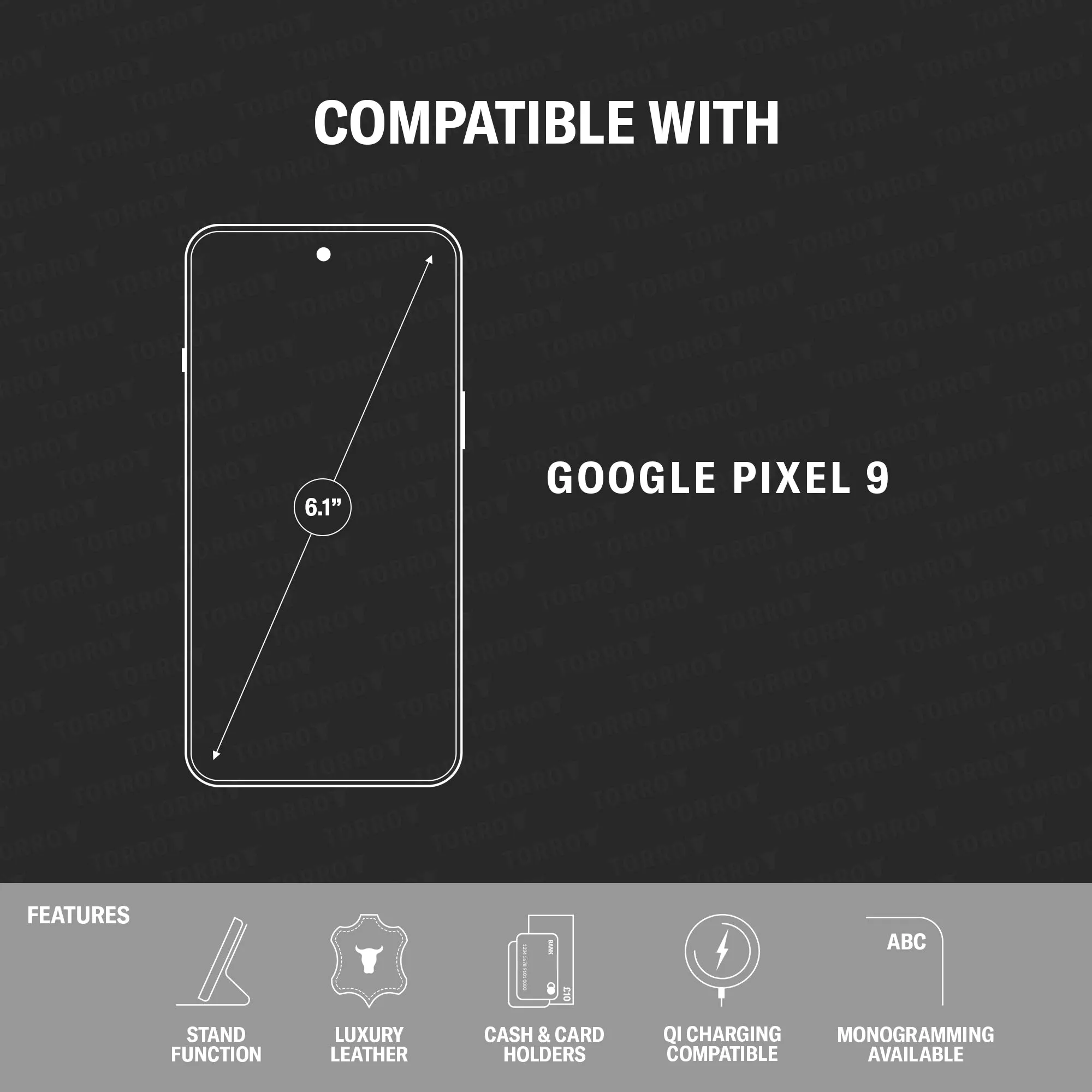 Google Pixel 9 Leather Wallet Case (with Stand Function) sold by Torro product image thumbnail 2