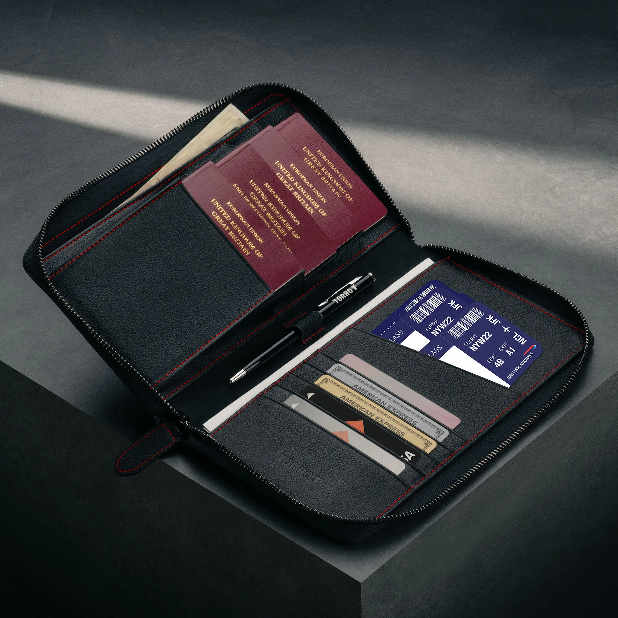 Leather Family Passport Holder and Document Organiser sold by Torro product image thumbnail 4