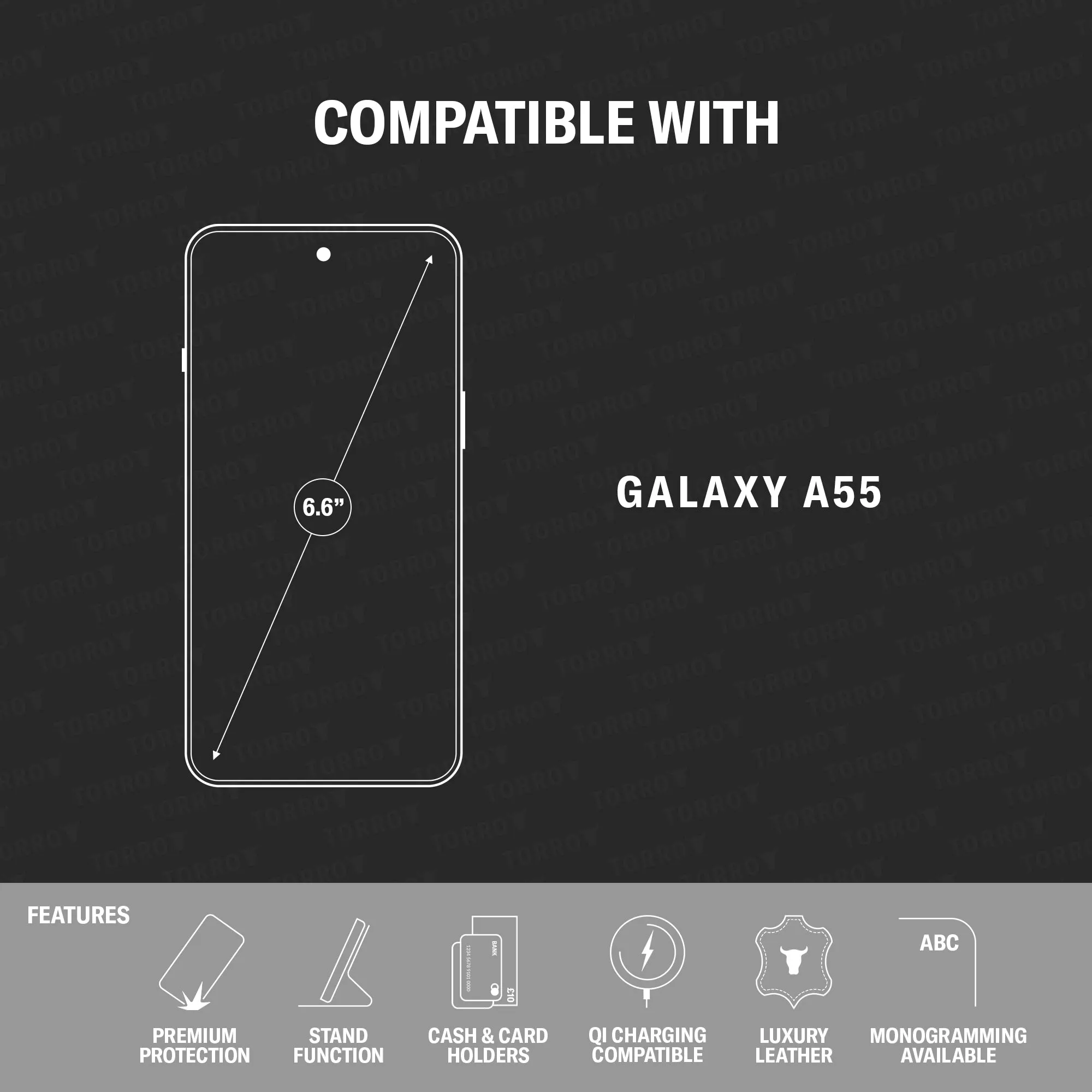 Galaxy A55 Leather Wallet Case (with Stand Function) sold by Torro product image thumbnail 2