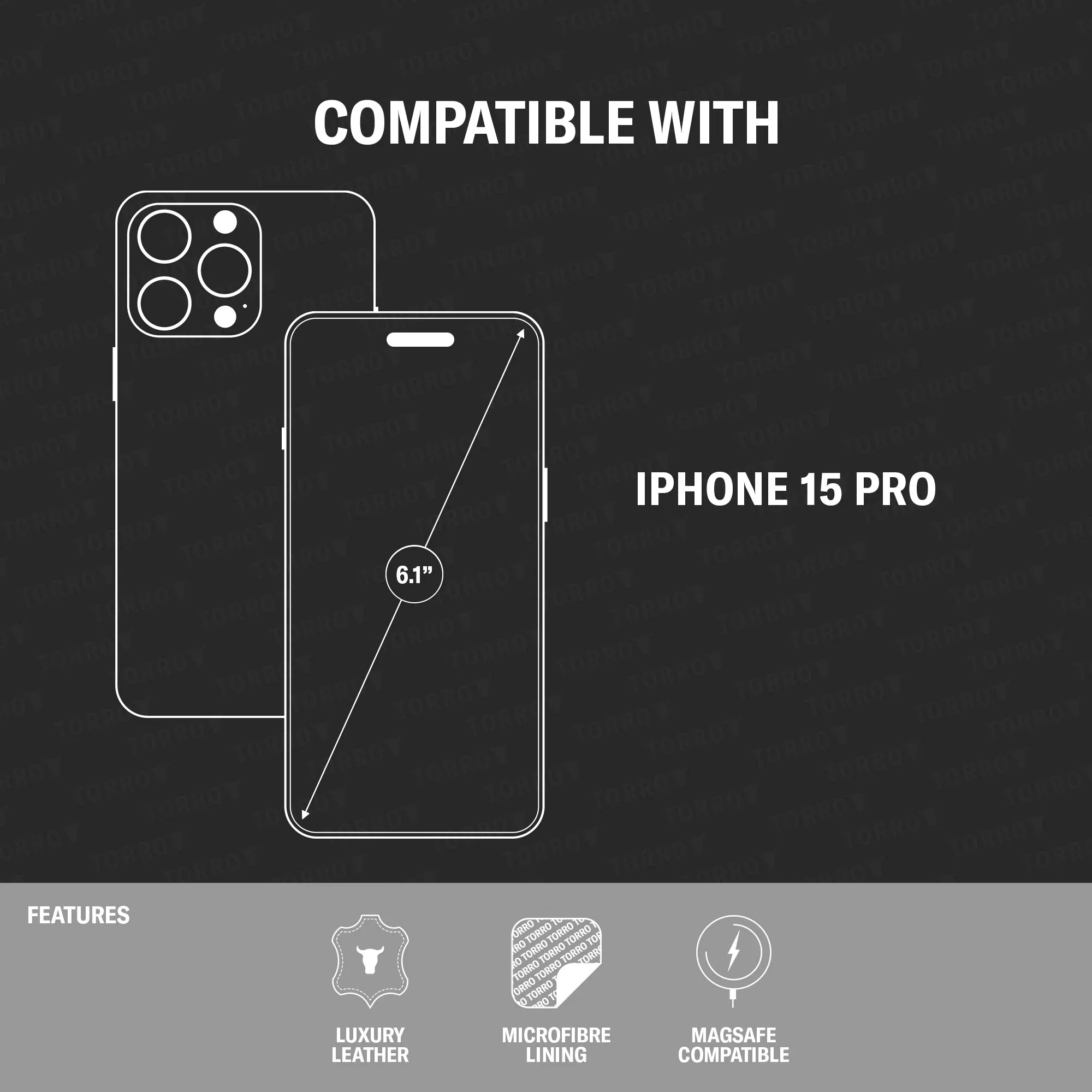 iPhone 15 Pro Slimline Leather Bumper Case (MagSafe Compatible) sold by Torro product image thumbnail 4