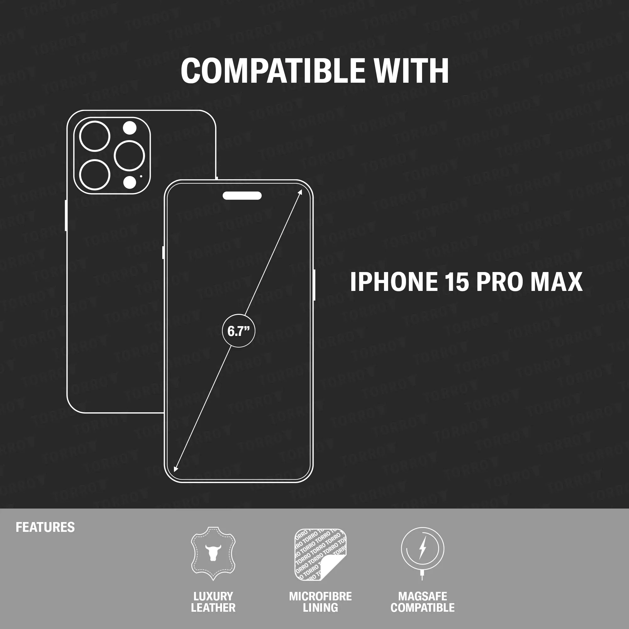 iPhone 15 Pro Max Slimline Leather Bumper Case (MagSafe Compatible) sold by Torro product image thumbnail 3