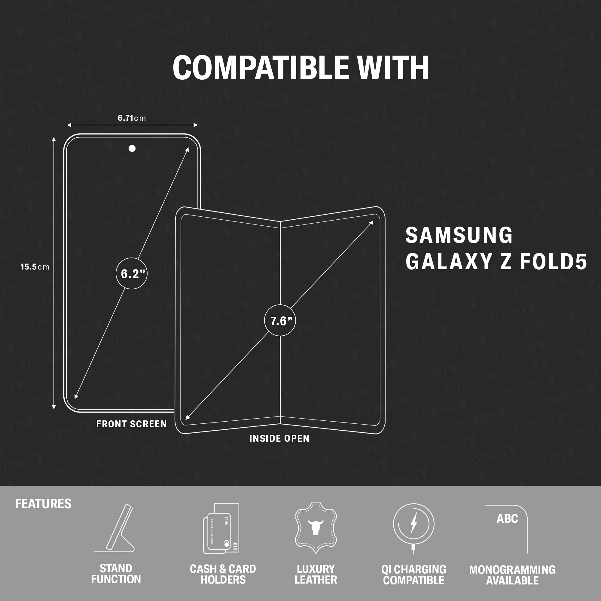 Galaxy Z Fold5 Leather Wallet Case (with Stand Function) sold by Torro product image thumbnail 2