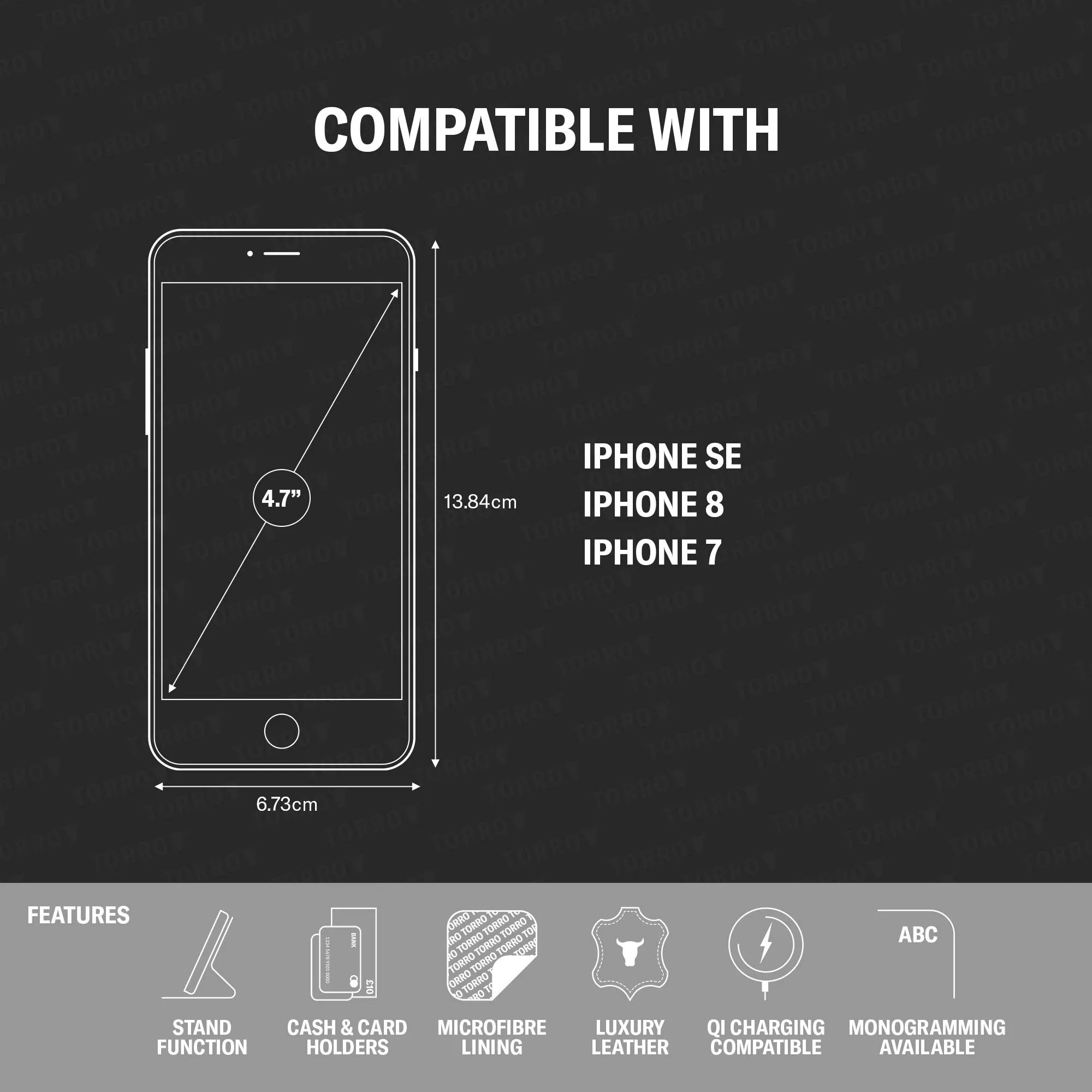 iPhone SE & iPhone 8/7 Leather Wallet Case (with stand function) sold by Torro product image thumbnail 4