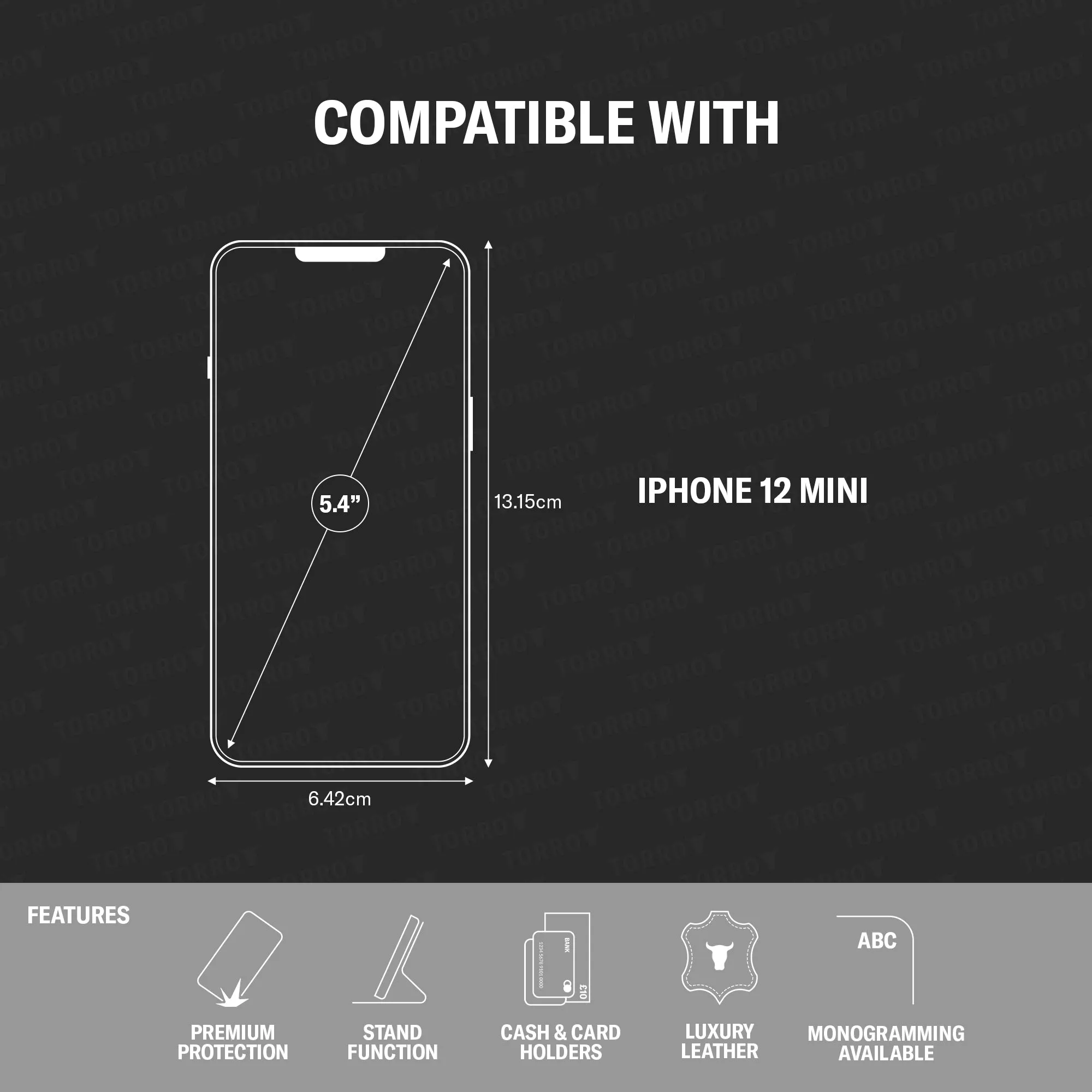 iPhone 12 Mini Leather Case (with stand function) sold by Torro product image thumbnail 3