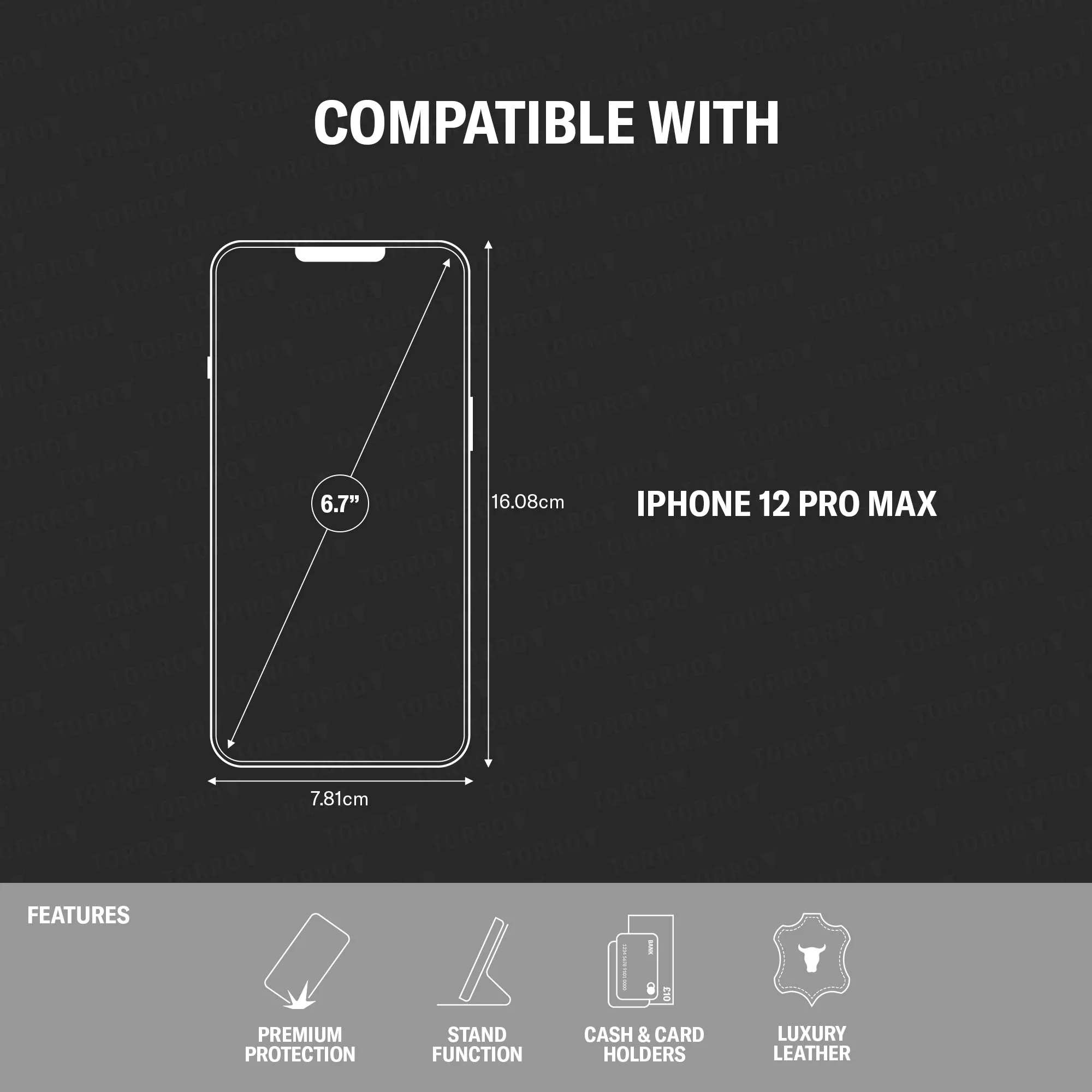 iPhone 12 Pro Max Leather Case (with stand function) sold by Torro product image thumbnail 3