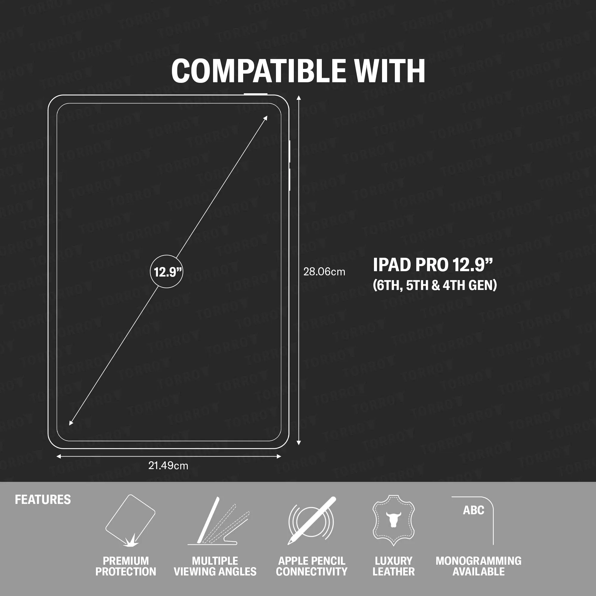 iPad Pro 12.9" Leather Case (6th, 5th & 4th Gen) sold by Torro product image thumbnail 3