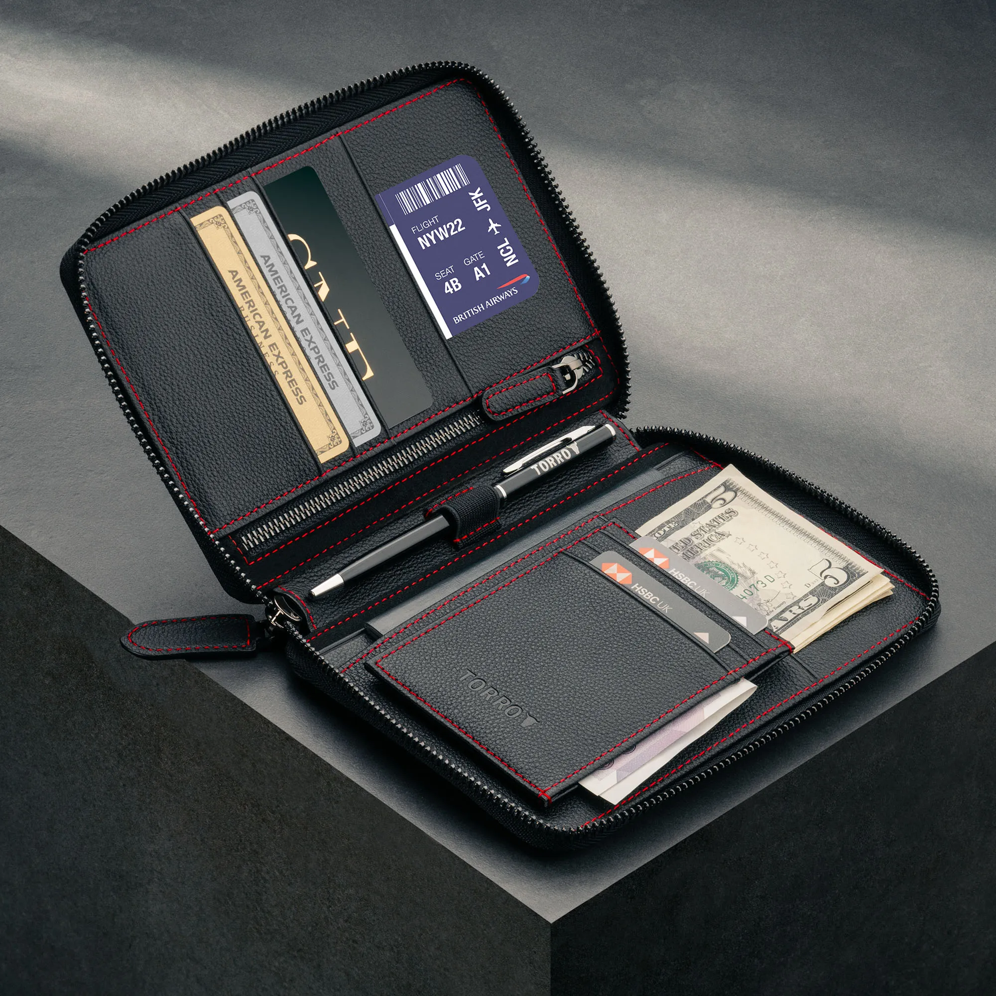 Leather Travel Wallet & Passport Organiser (with RFID Protection) sold by Torro product image thumbnail 5