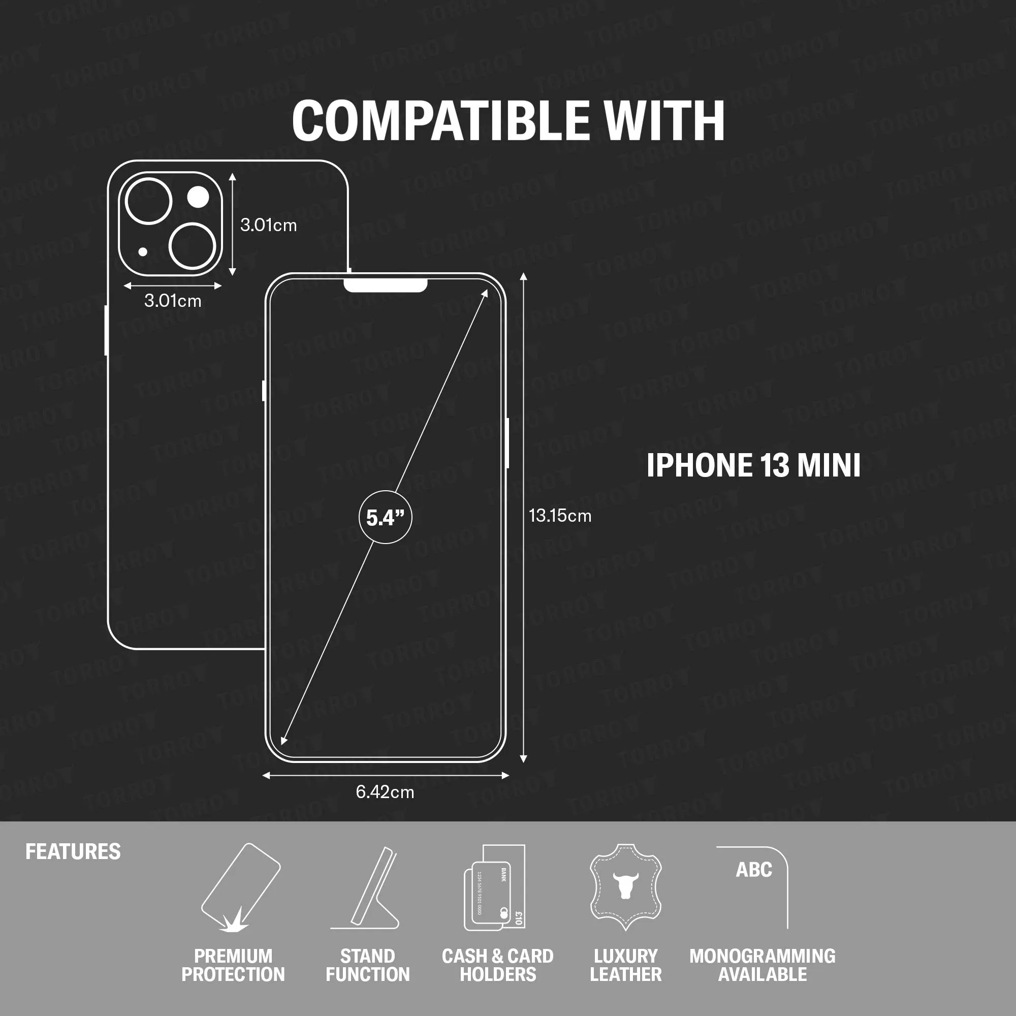 Apple iPhone 13 Mini Leather Wallet Case (with Stand function) sold by Torro product image thumbnail 3