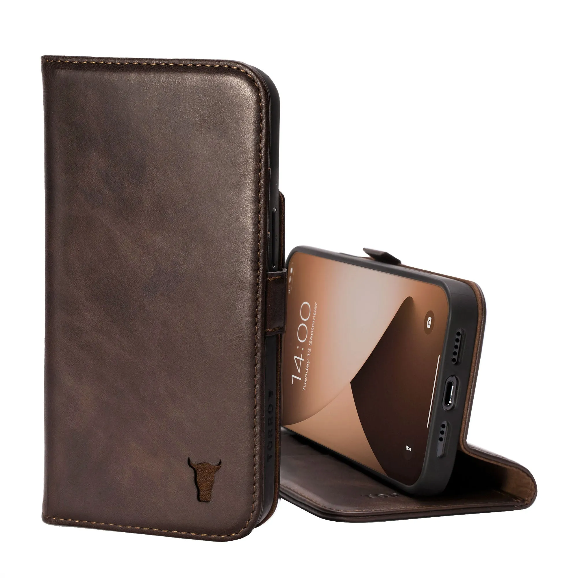 Apple iPhone 13 Mini Leather Wallet Case (with Stand function) sold by Torro product image thumbnail 2