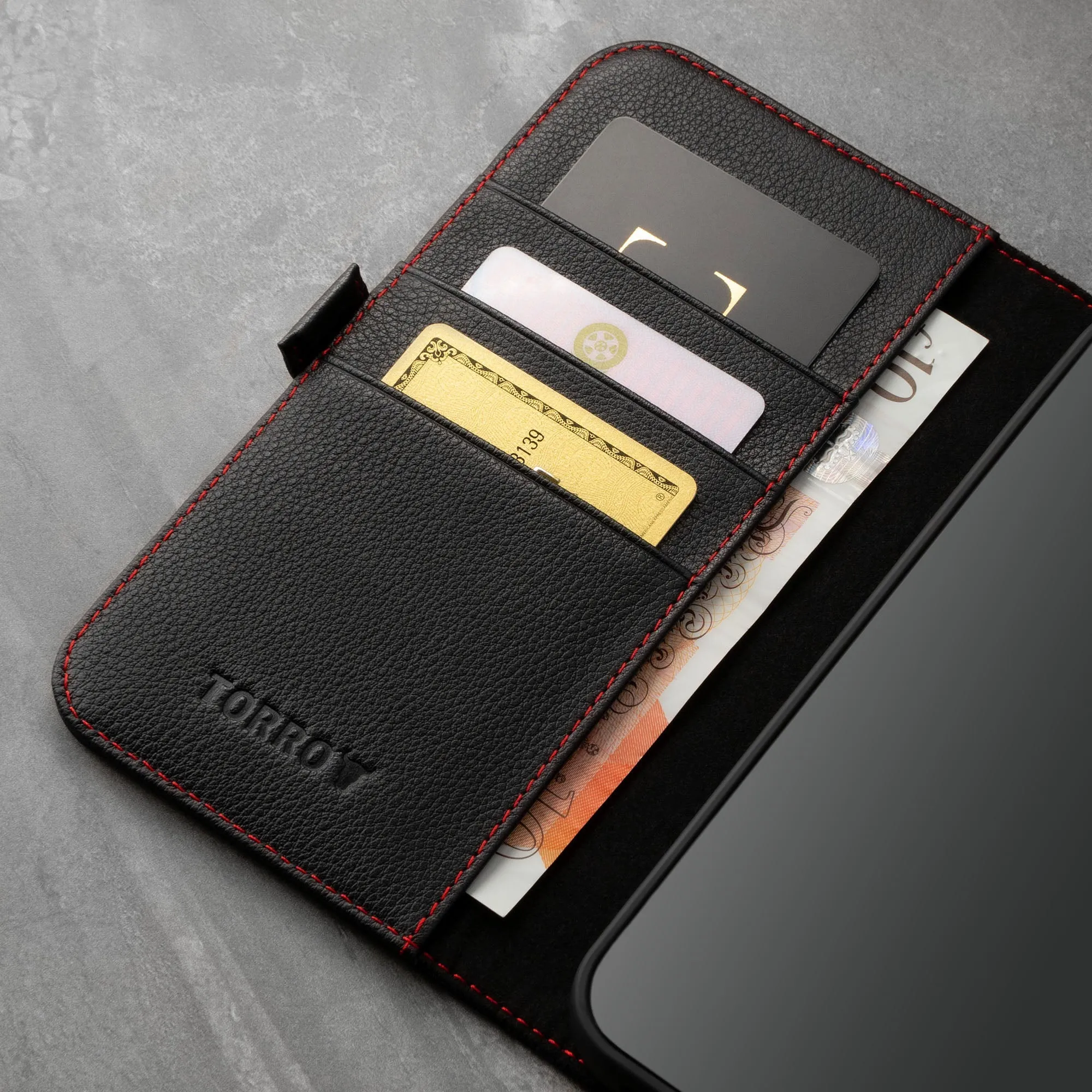 Apple iPhone 13 Mini Leather Wallet Case (with Stand function) sold by Torro product image thumbnail 5