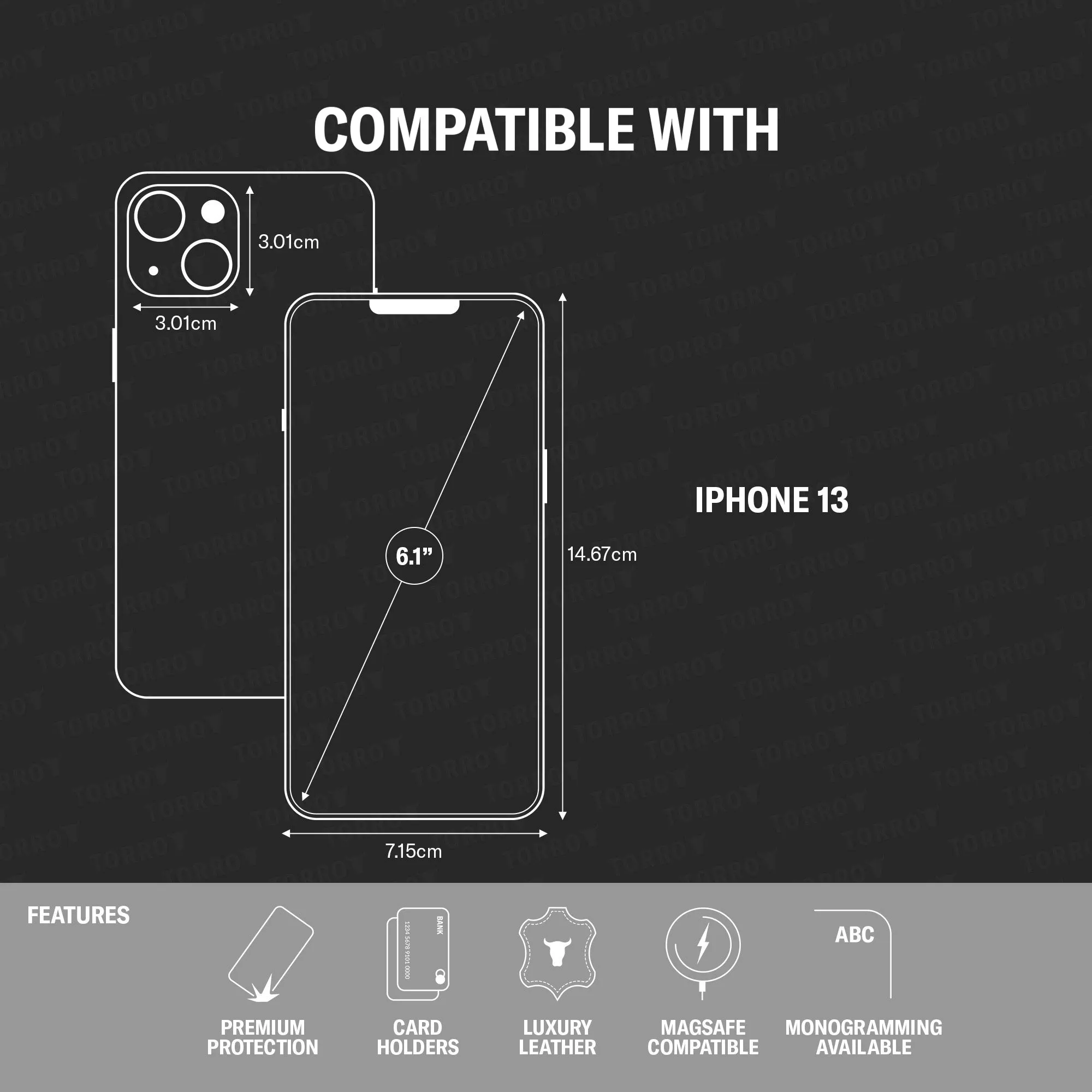 iPhone 13 Leather Flip Case (MagSafe Charging) sold by Torro product image thumbnail 2