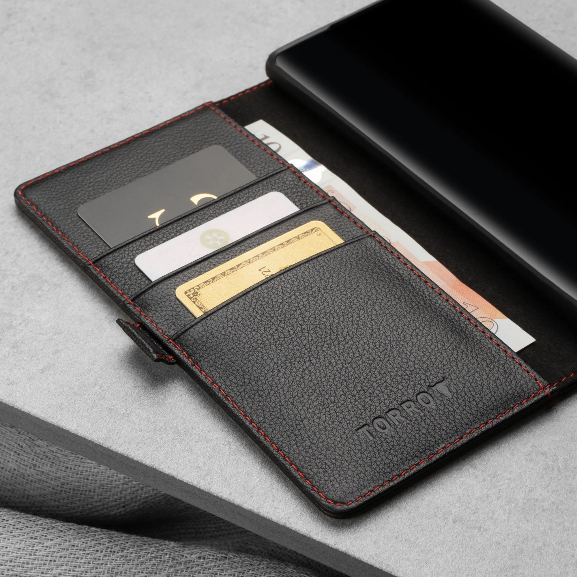 Samsung Galaxy S22 Ultra Leather Wallet Case (with Stand Function) sold by Torro product image thumbnail 5