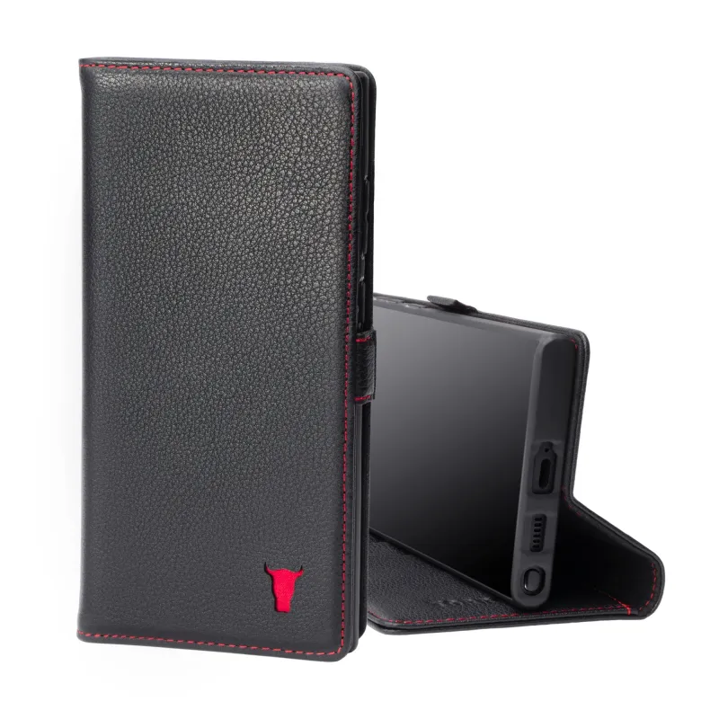 Samsung Galaxy S22 Ultra Leather Wallet Case (with stand function) sold by Torro