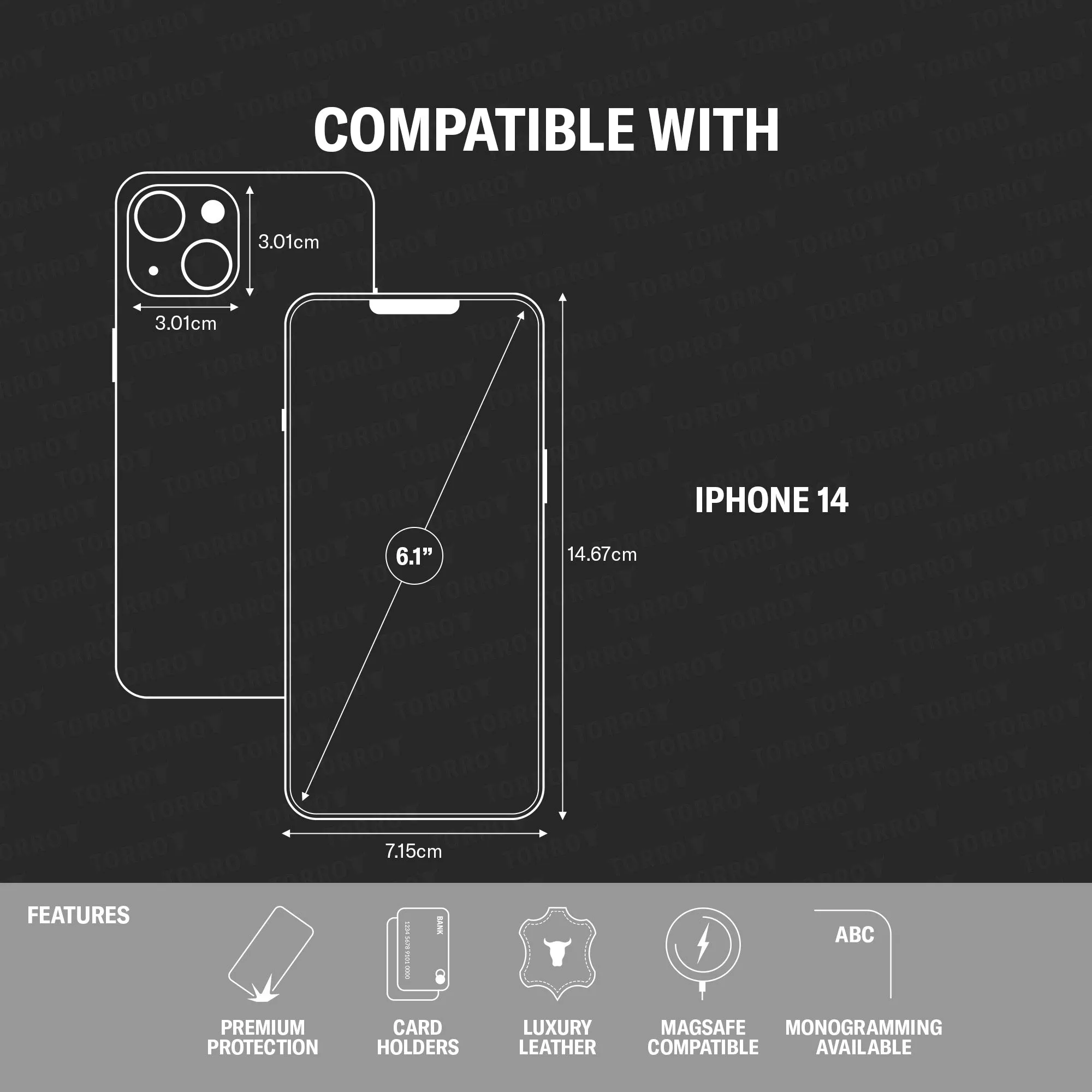 iPhone 14 Leather Flip Case (MagSafe Charging) sold by Torro product image thumbnail 2