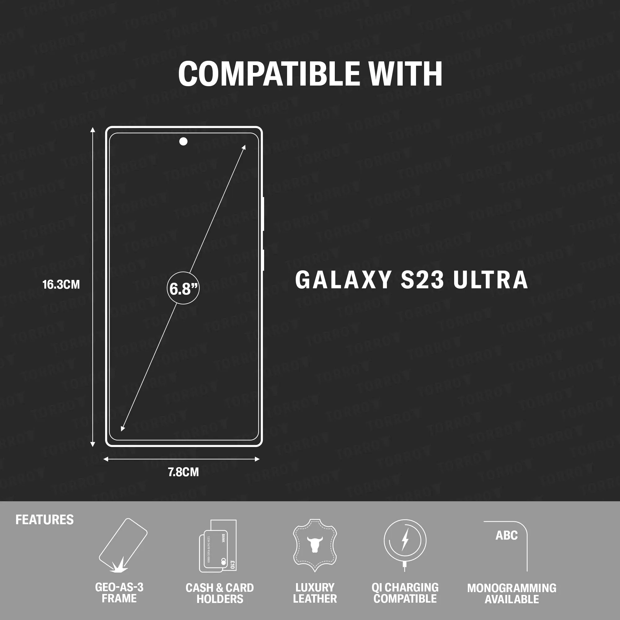 Galaxy S23 Ultra Leather Case (with stand function) sold by Torro product image thumbnail 4