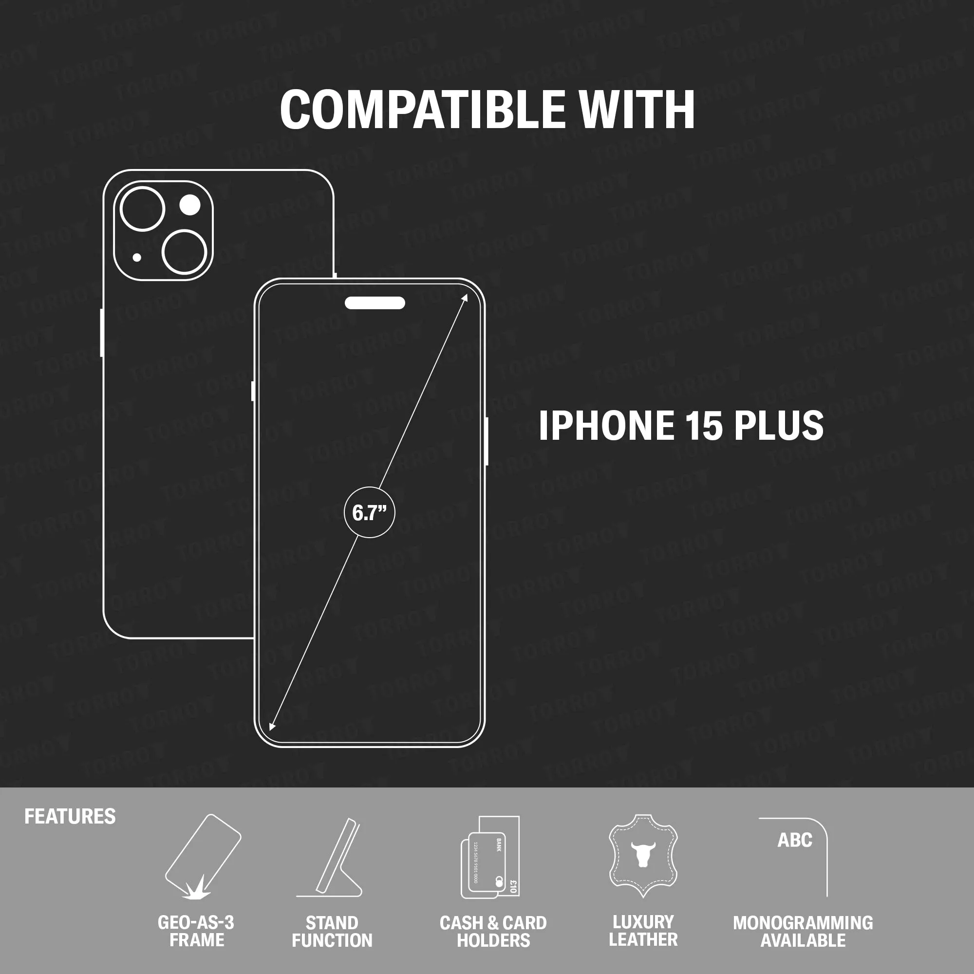 iPhone 15 Plus Leather Wallet Case (with Stand Function) sold by Torro product image thumbnail 3