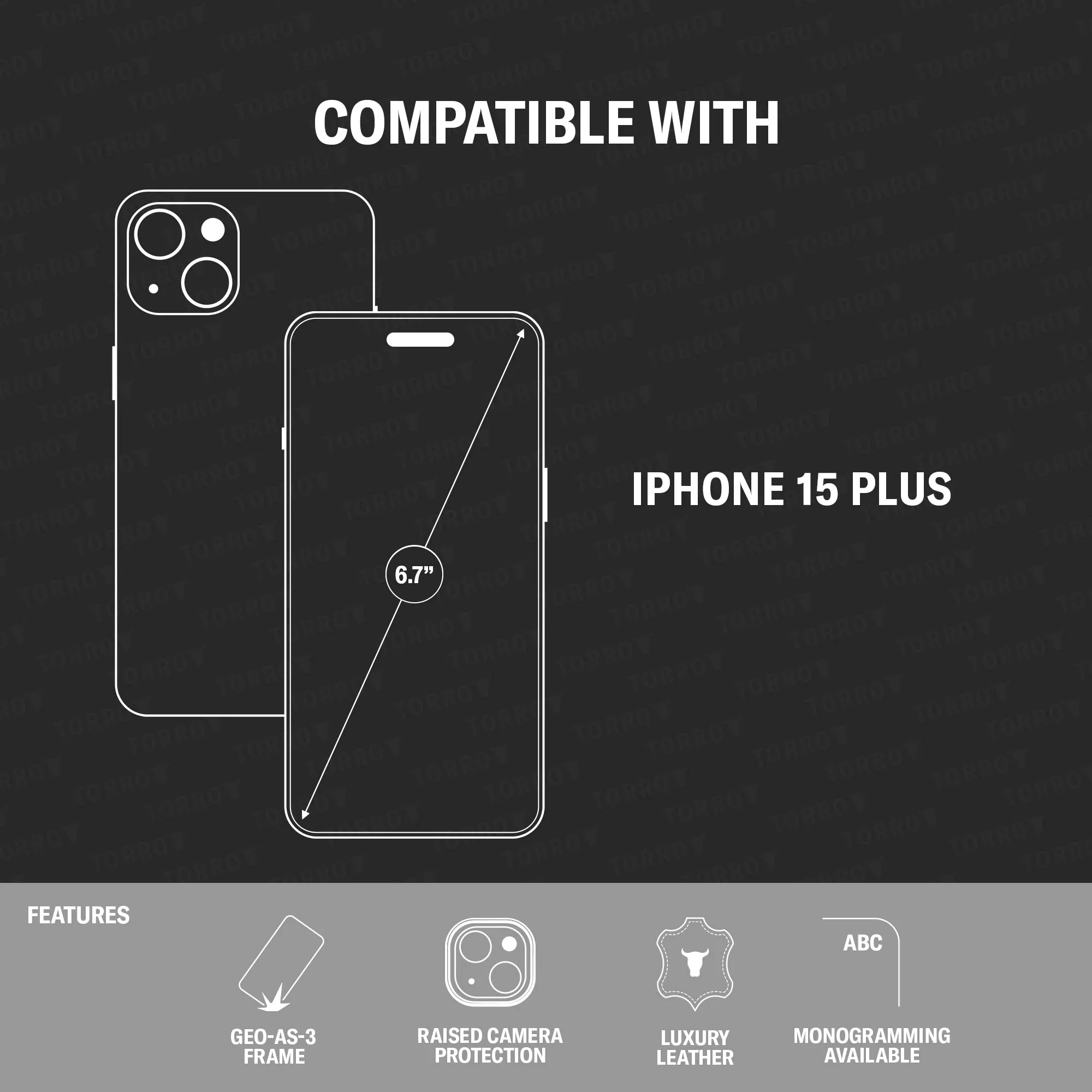 iPhone 15 Plus Leather Bumper Case (with MagSafe Charging) sold by Torro product image thumbnail 2