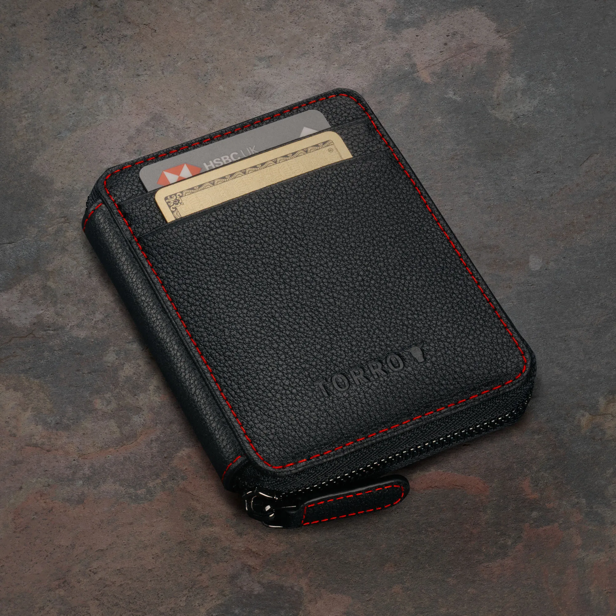 Leather Zipped Coin Purse with Card Holder sold by Torro product image thumbnail 4