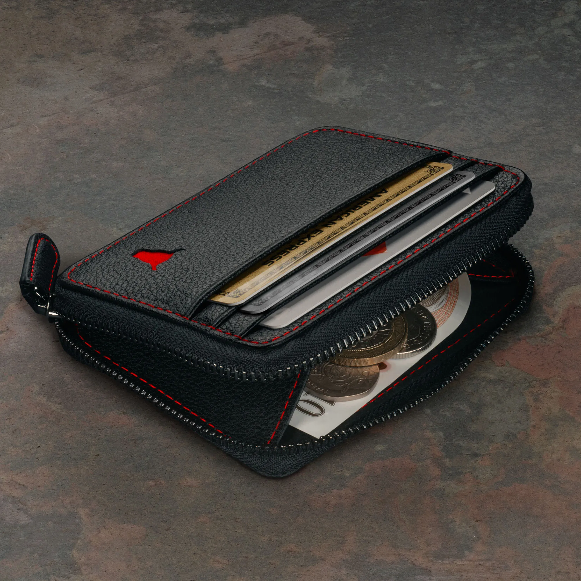 Leather Zipped Coin Purse with Card Holder sold by Torro product image thumbnail 2