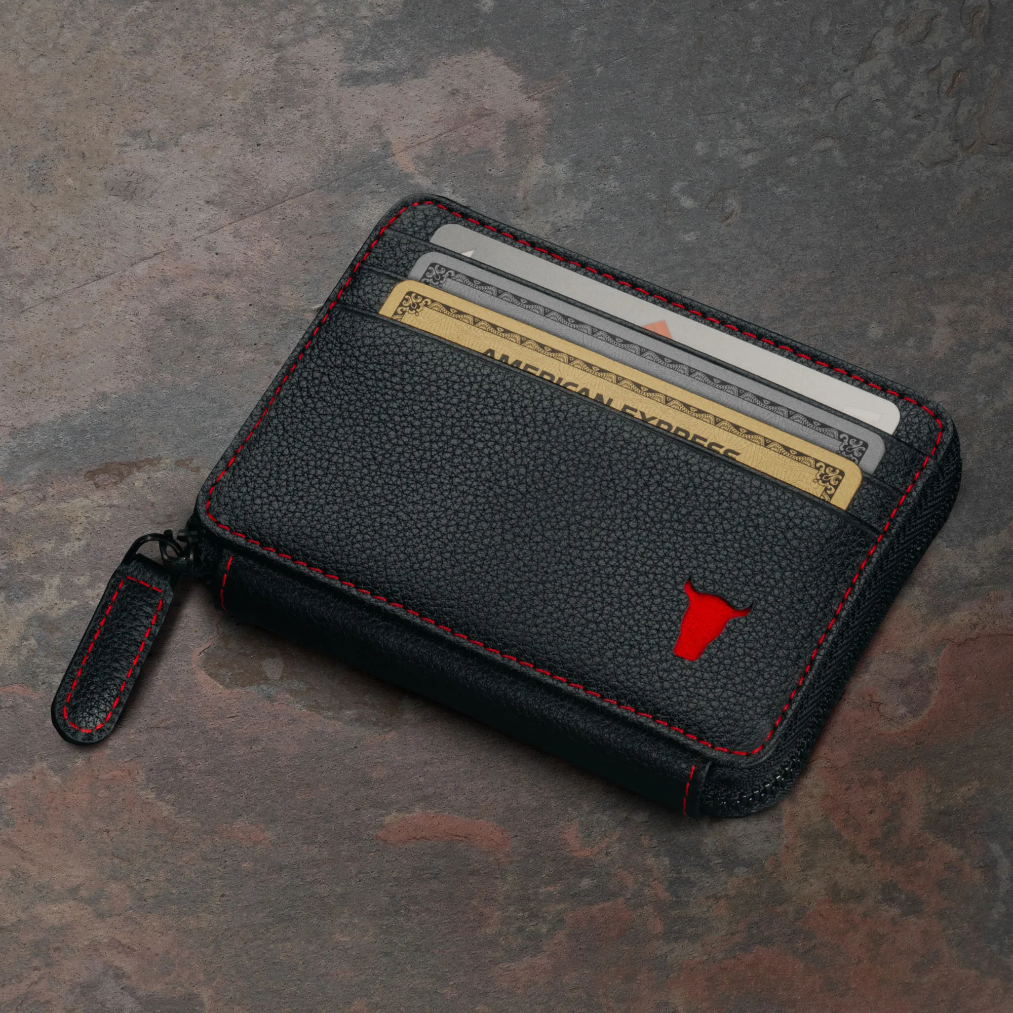 Leather Zipped Coin Purse with Card Holder sold by Torro product image thumbnail 3