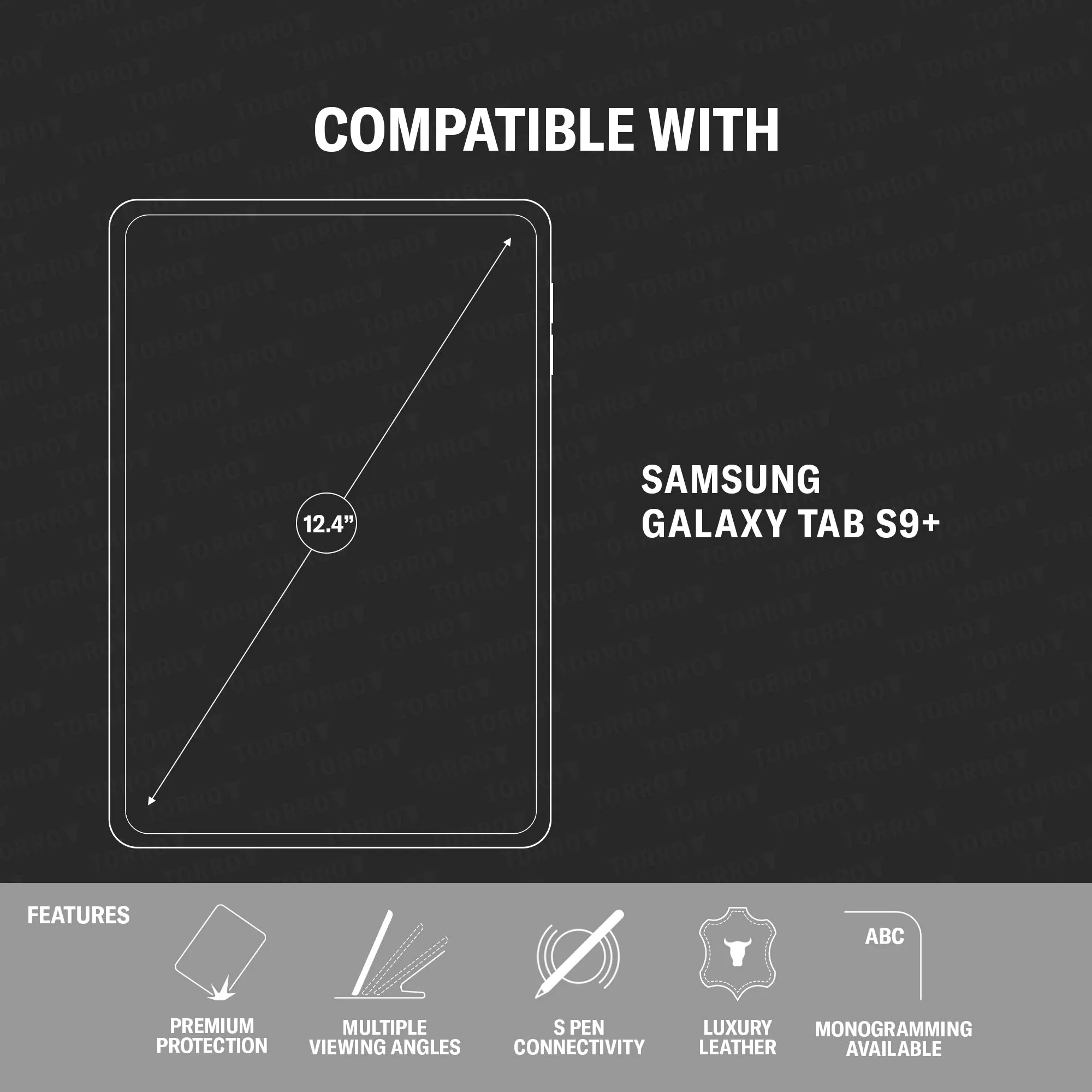 Samsung Galaxy Tab S9+ Leather Case sold by Torro product image thumbnail 2