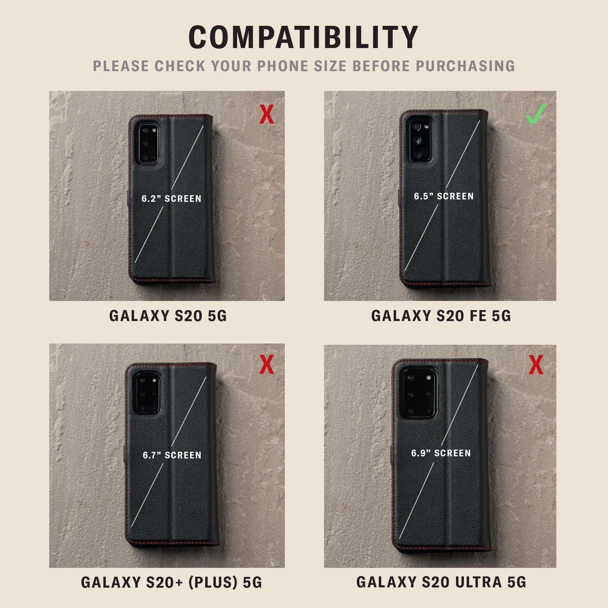 Galaxy S20 FE / S20 FE 5G Leather Case (with stand function) sold by Torro product image thumbnail 2