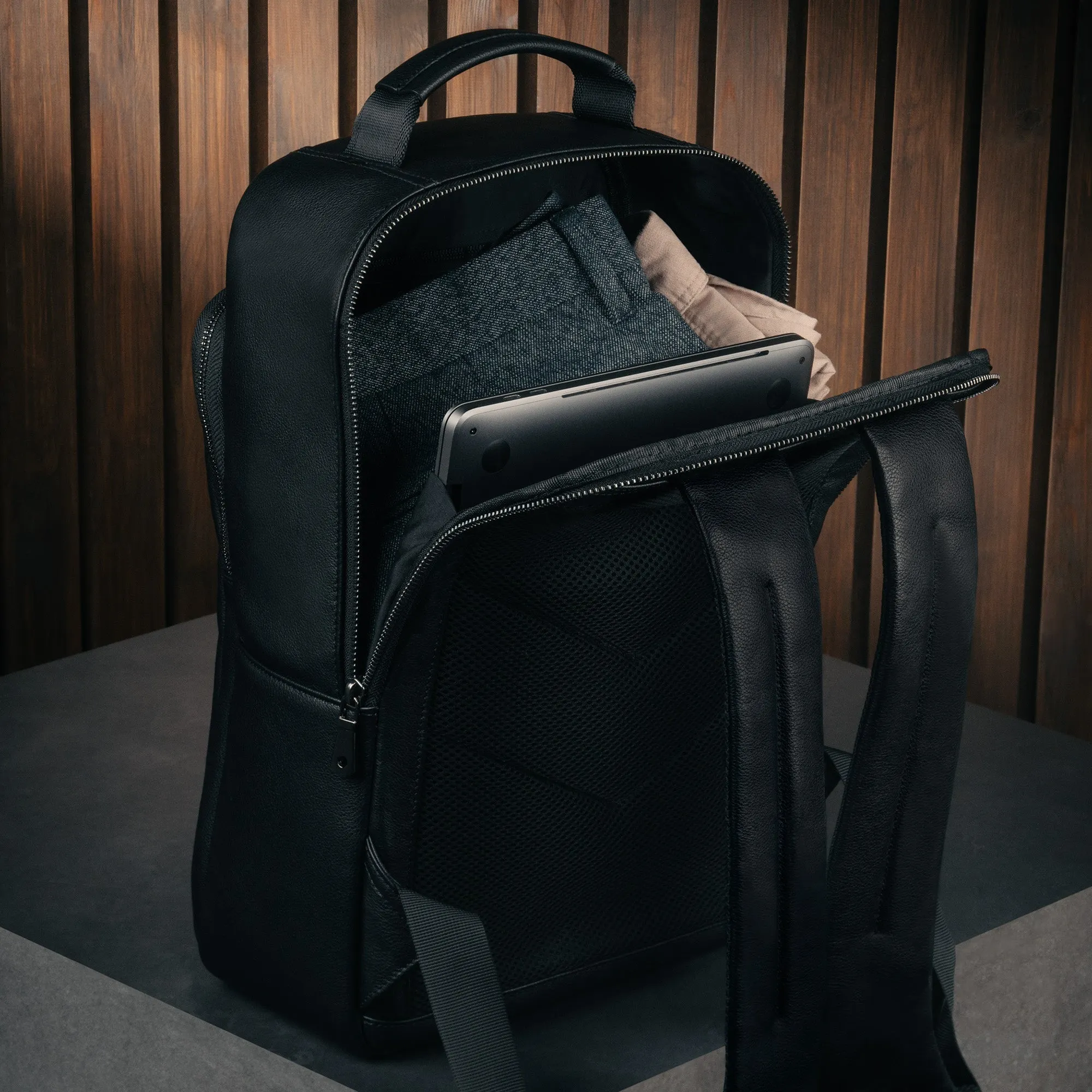 Leather Backpack (with adjustable shoulder strap) sold by Torro product image thumbnail 4