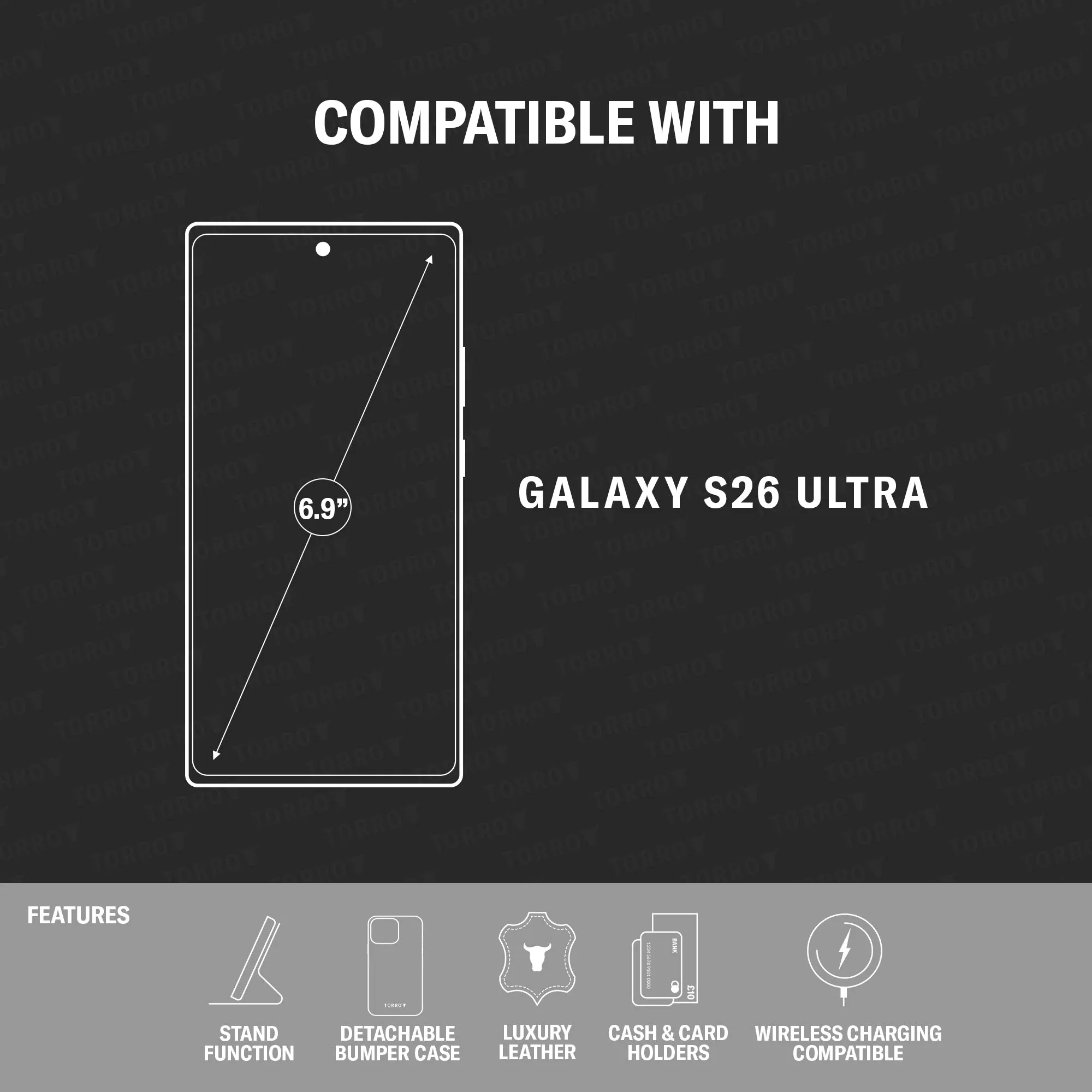 Galaxy S26 Ultra Detachable Wallet Case sold by Torro product image thumbnail 3