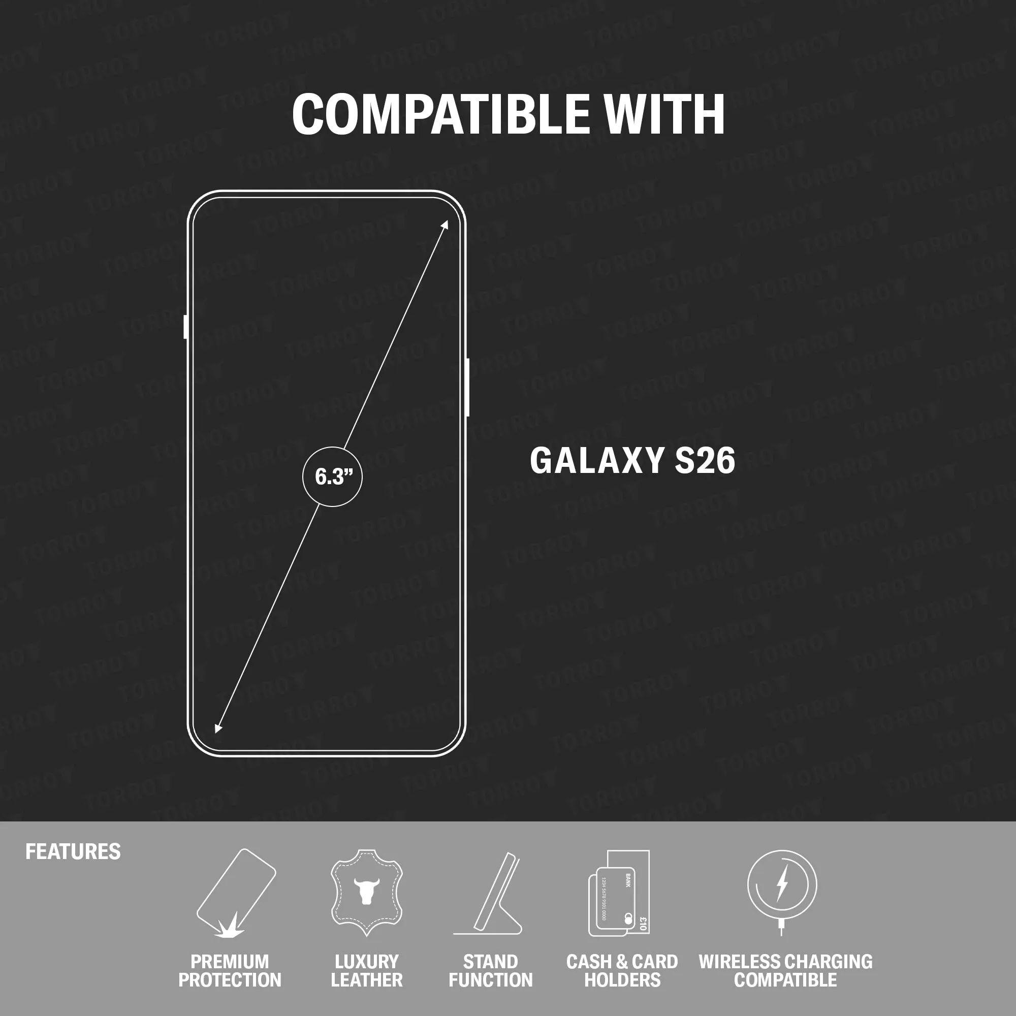 Galaxy S26 Leather Case (with Stand Function) sold by Torro product image thumbnail 3