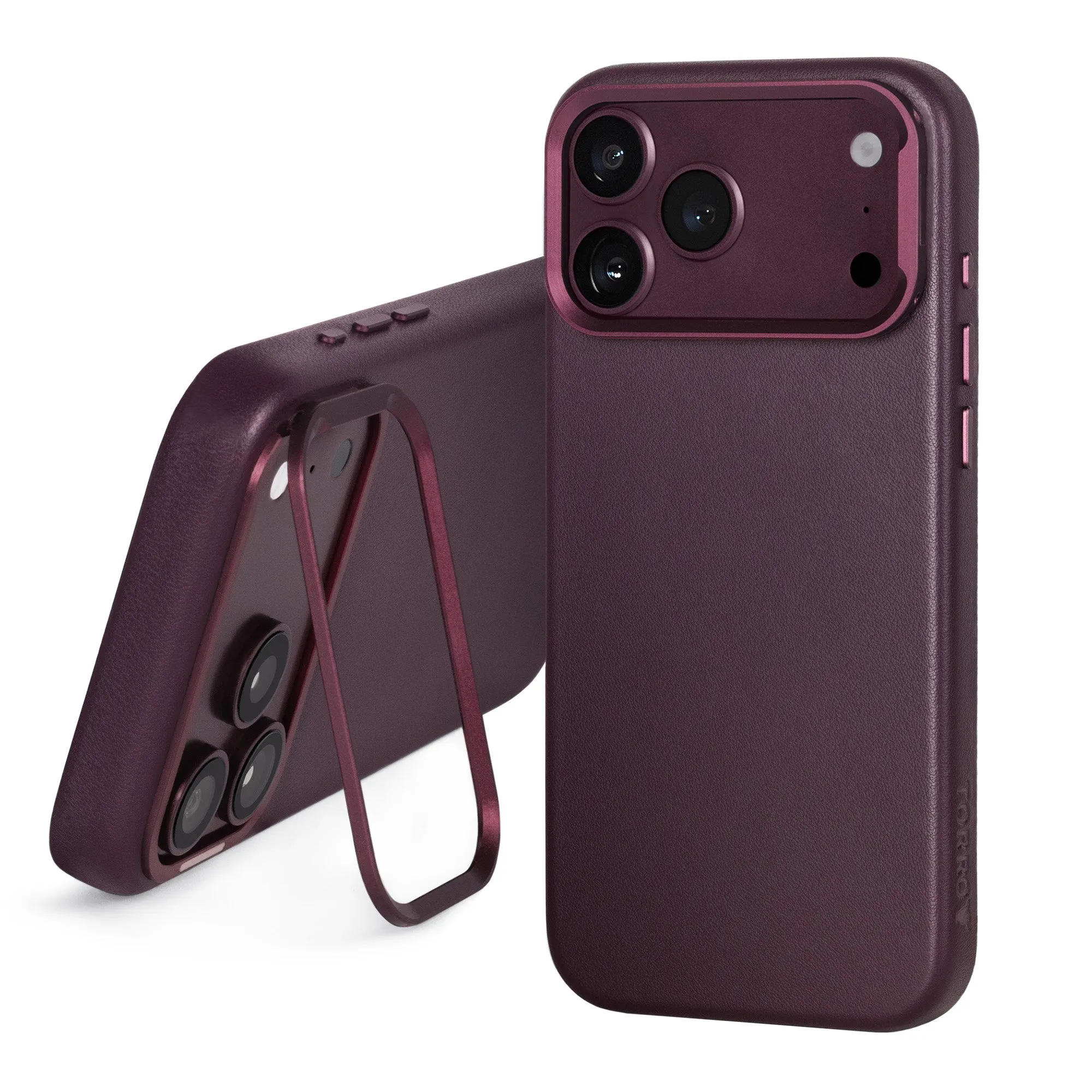 iPhone 18 Pro Max / 17 Pro Max Leather Bumper Case (with Camera Stand) sold by Torro
