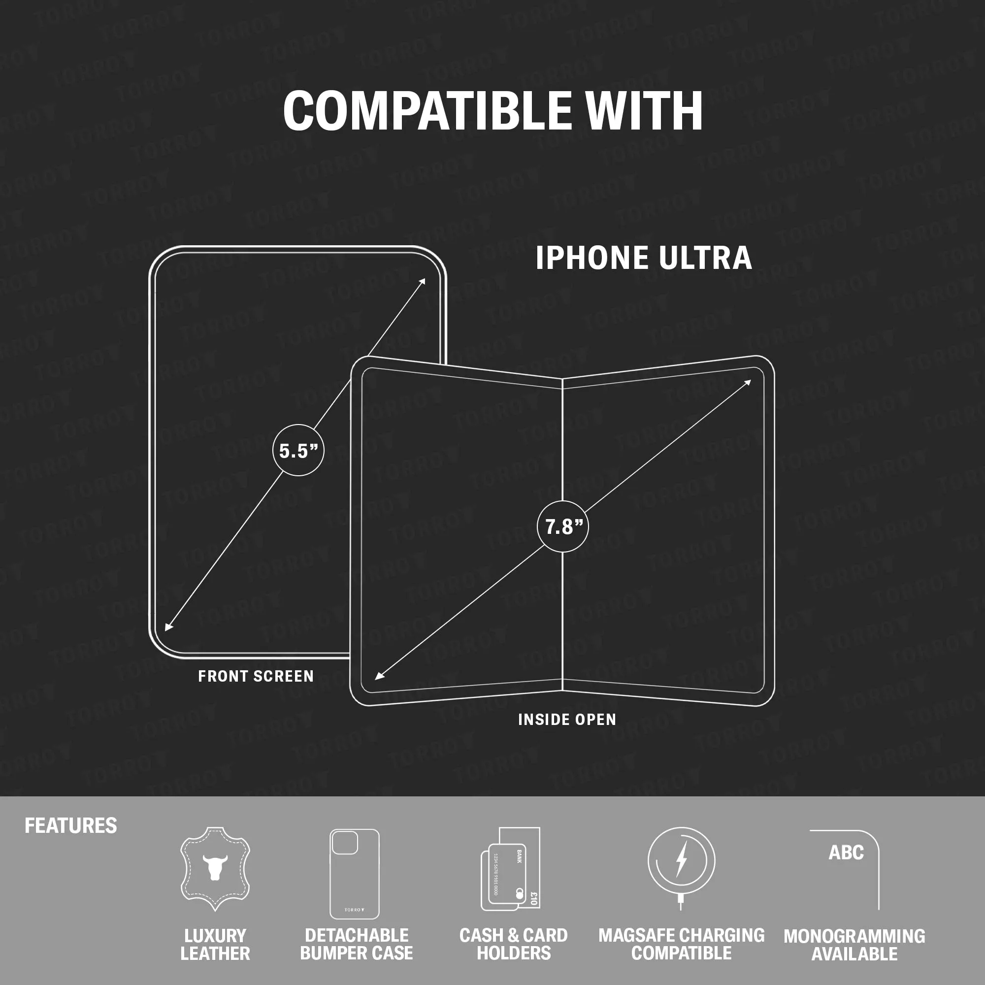 Apple iPhone Duo 2-in-1 Detachable Leather Wallet Case (MagSafe Charging) sold by Torro product image thumbnail 3